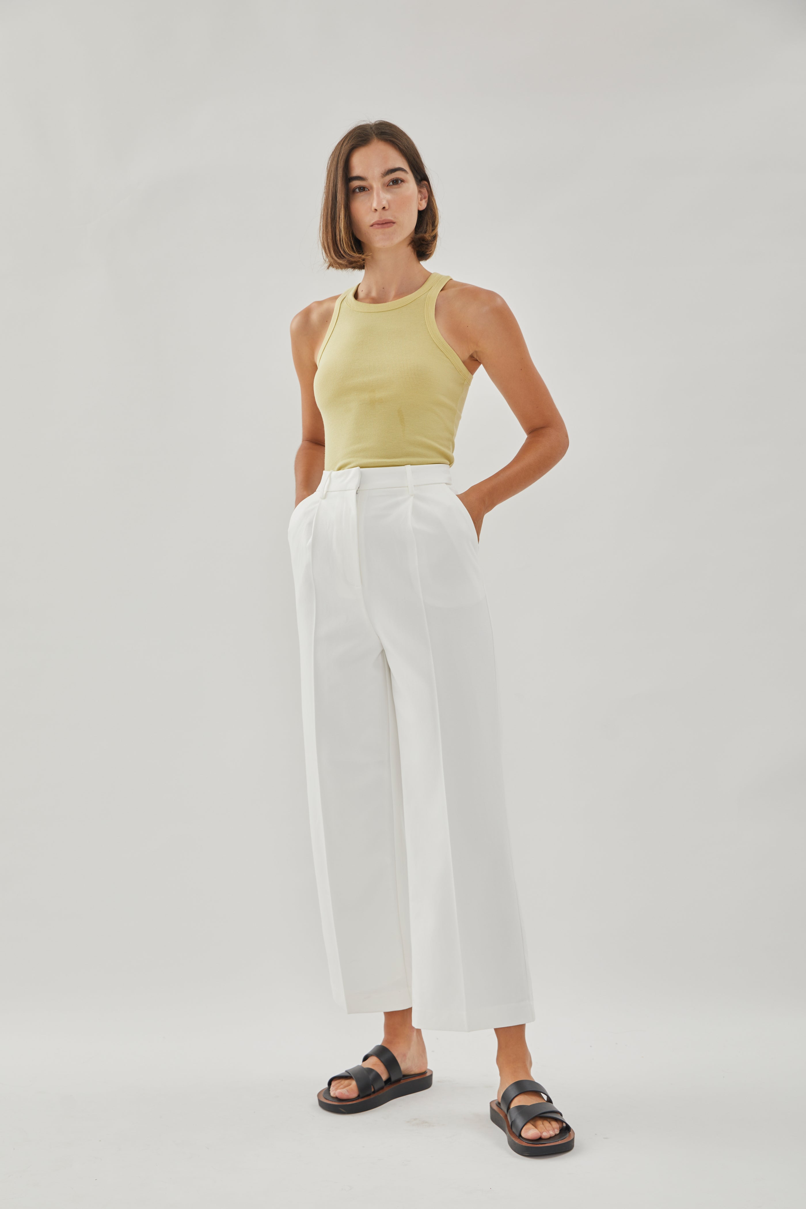 Wide Suit Trousers in White