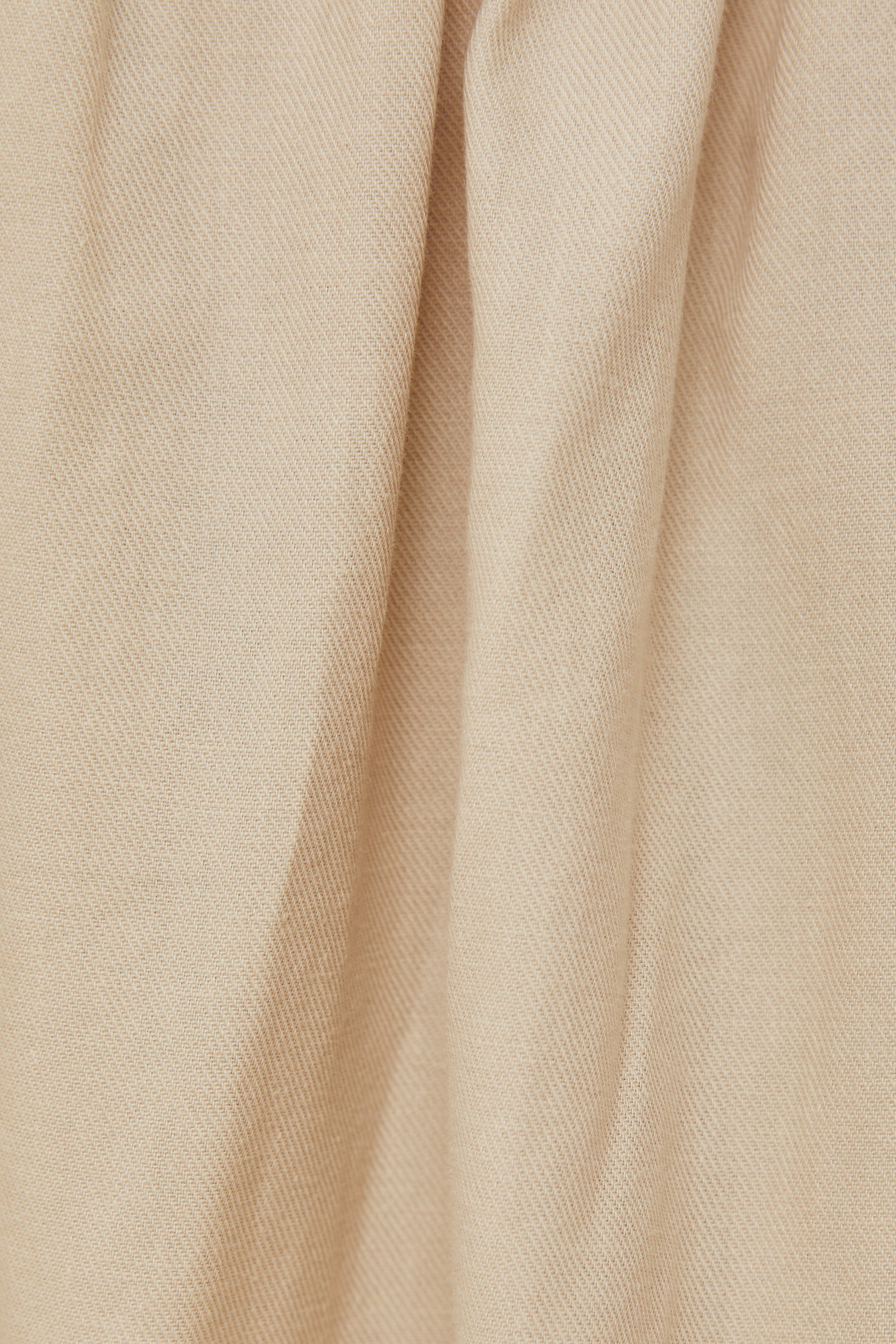 Cotton Gathered Midi Skirt in Oat