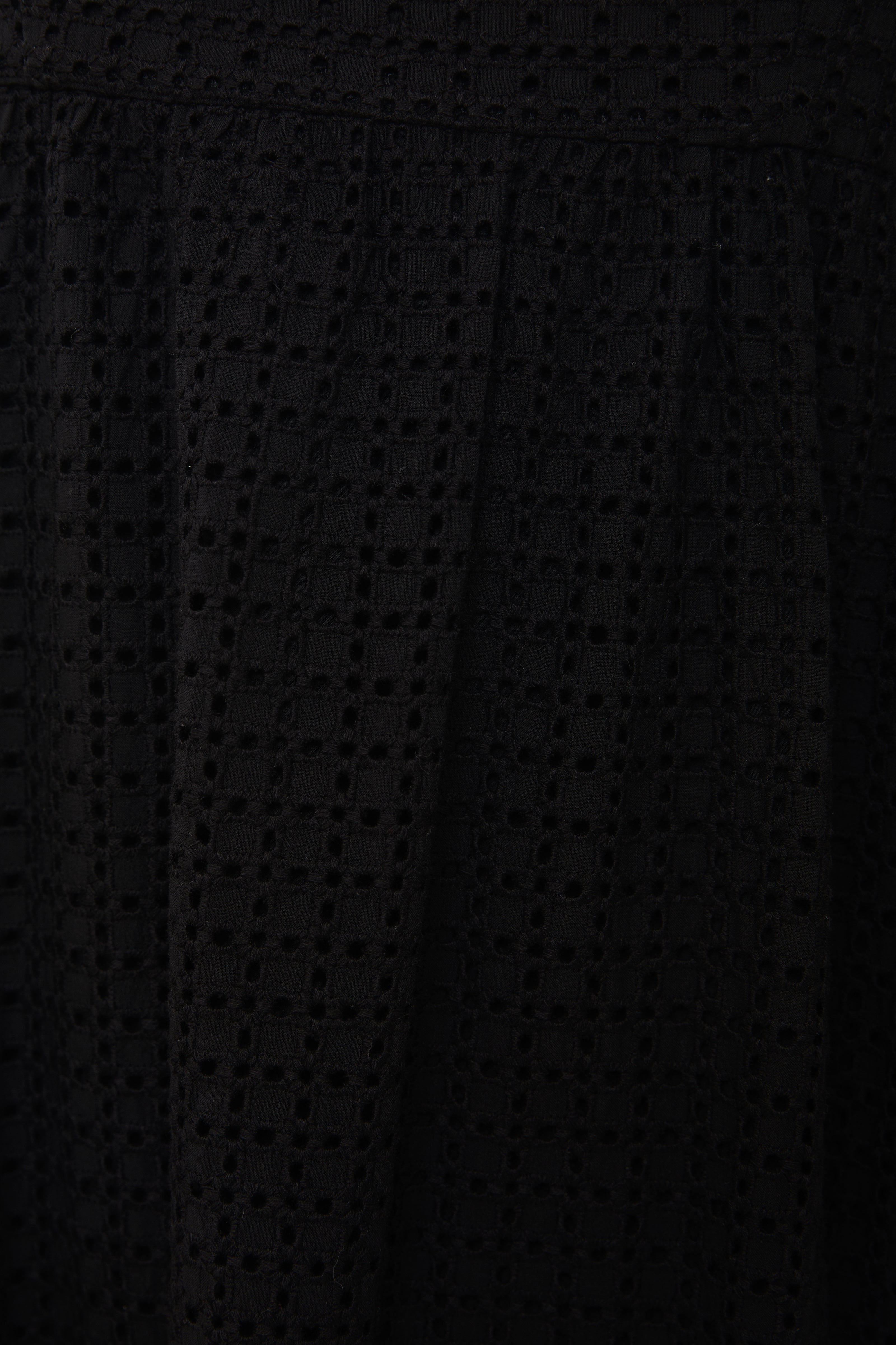 Maha Crochet Square Neck Midi Dress in Black