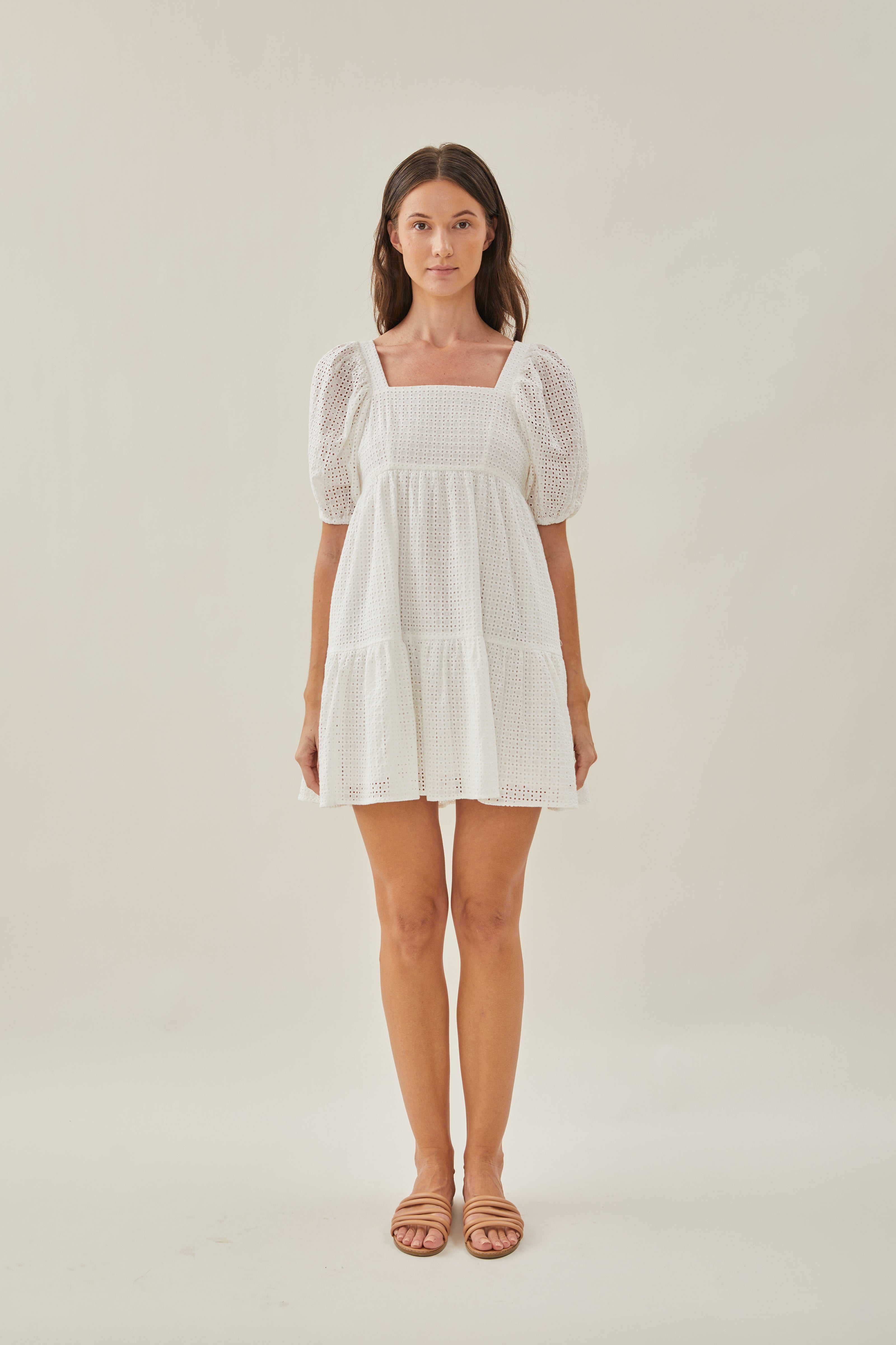 Maha Crochet Square Neck Mini Dress