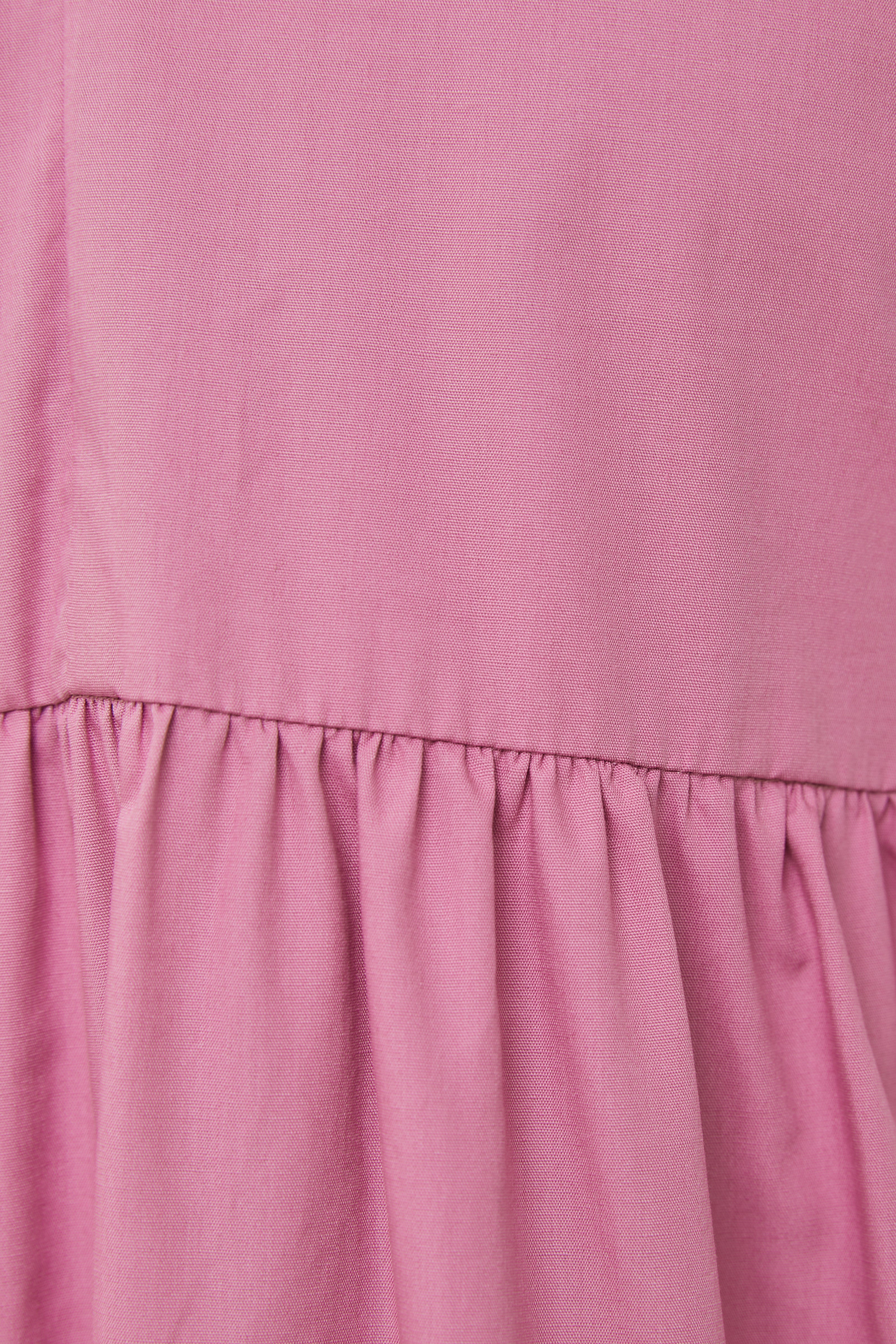 V-Neck Tiered Midi Dress in Hibiscus