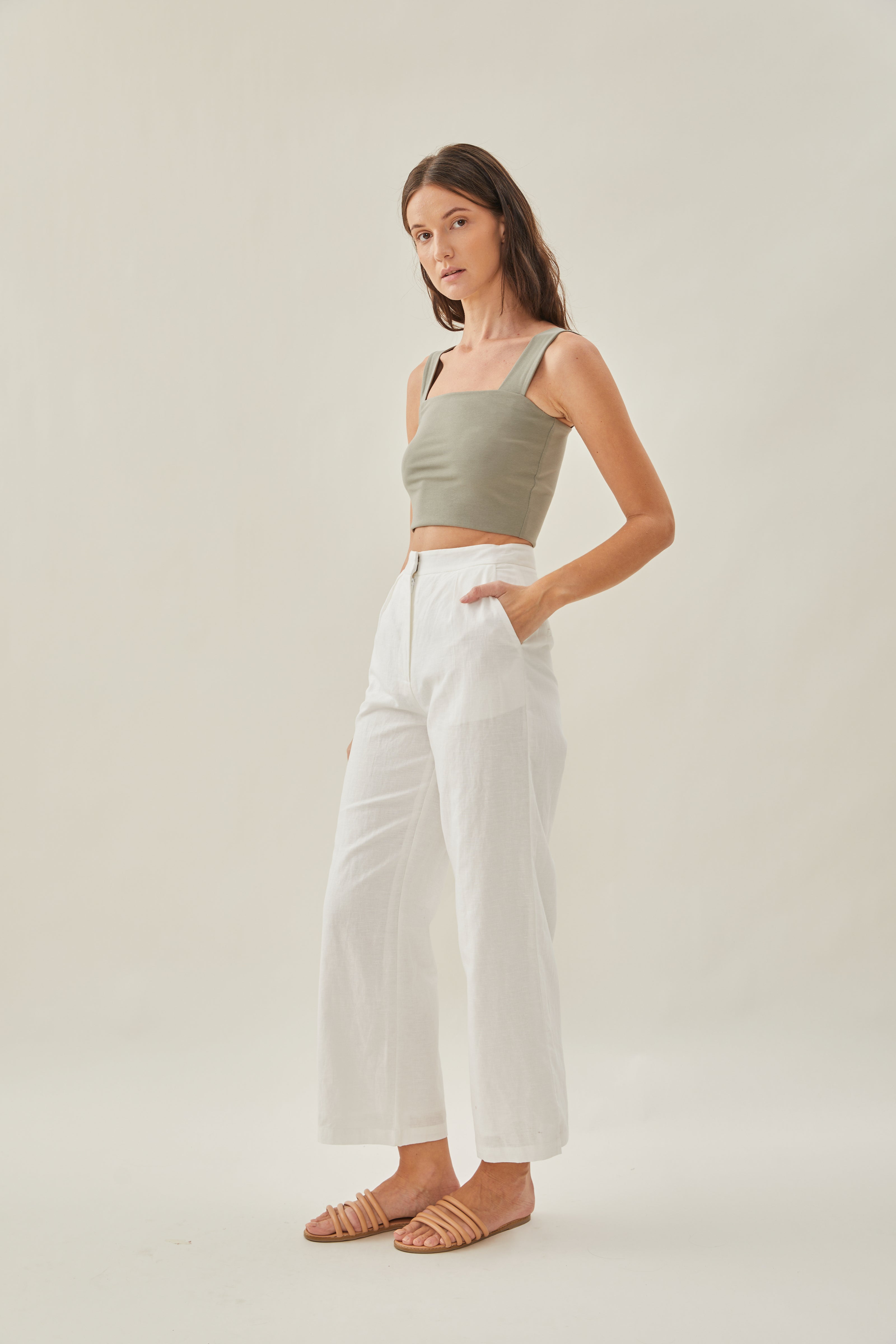 Classic Straight Neck Tank Top in Lush