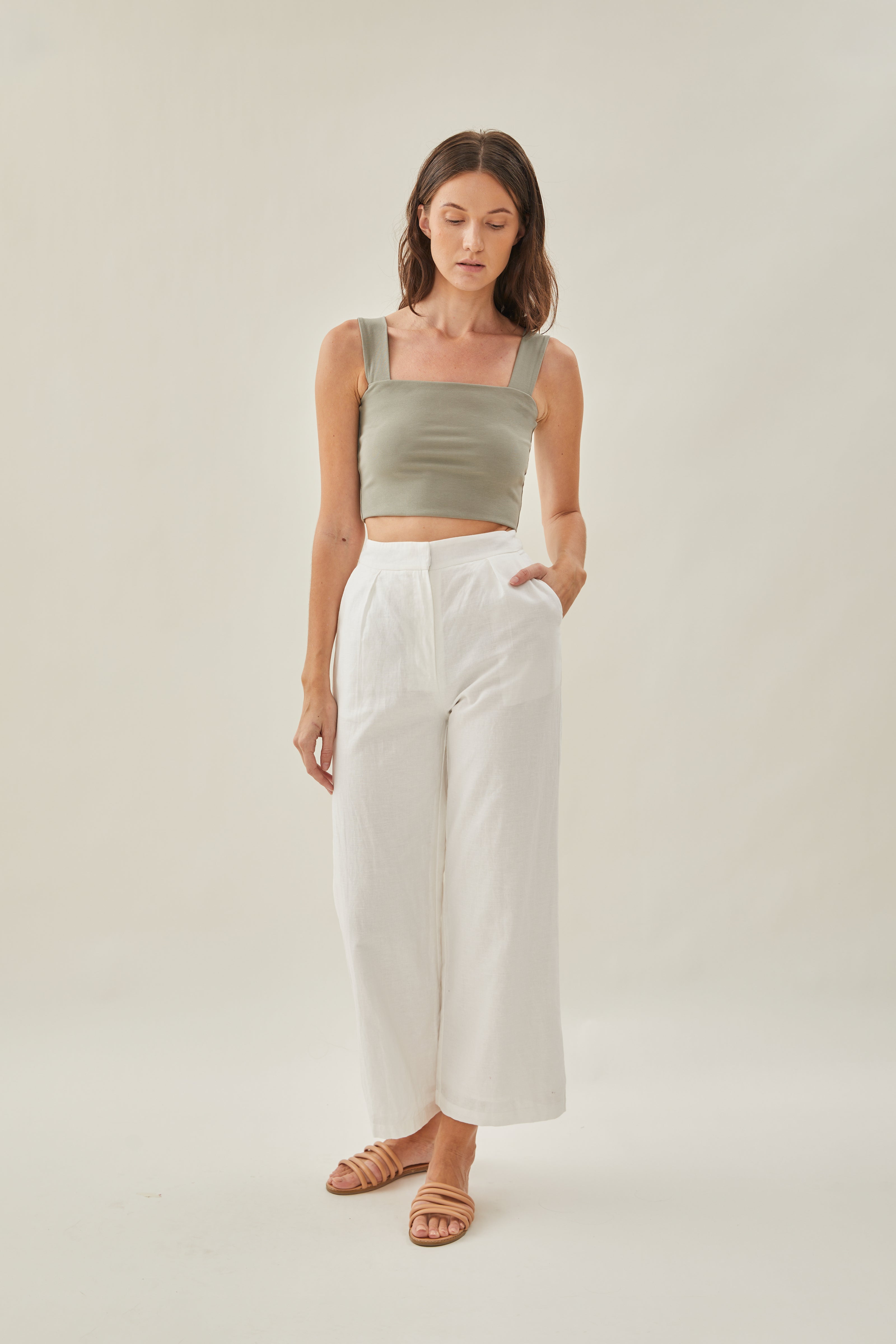 Classic Straight Neck Tank Top in Lush
