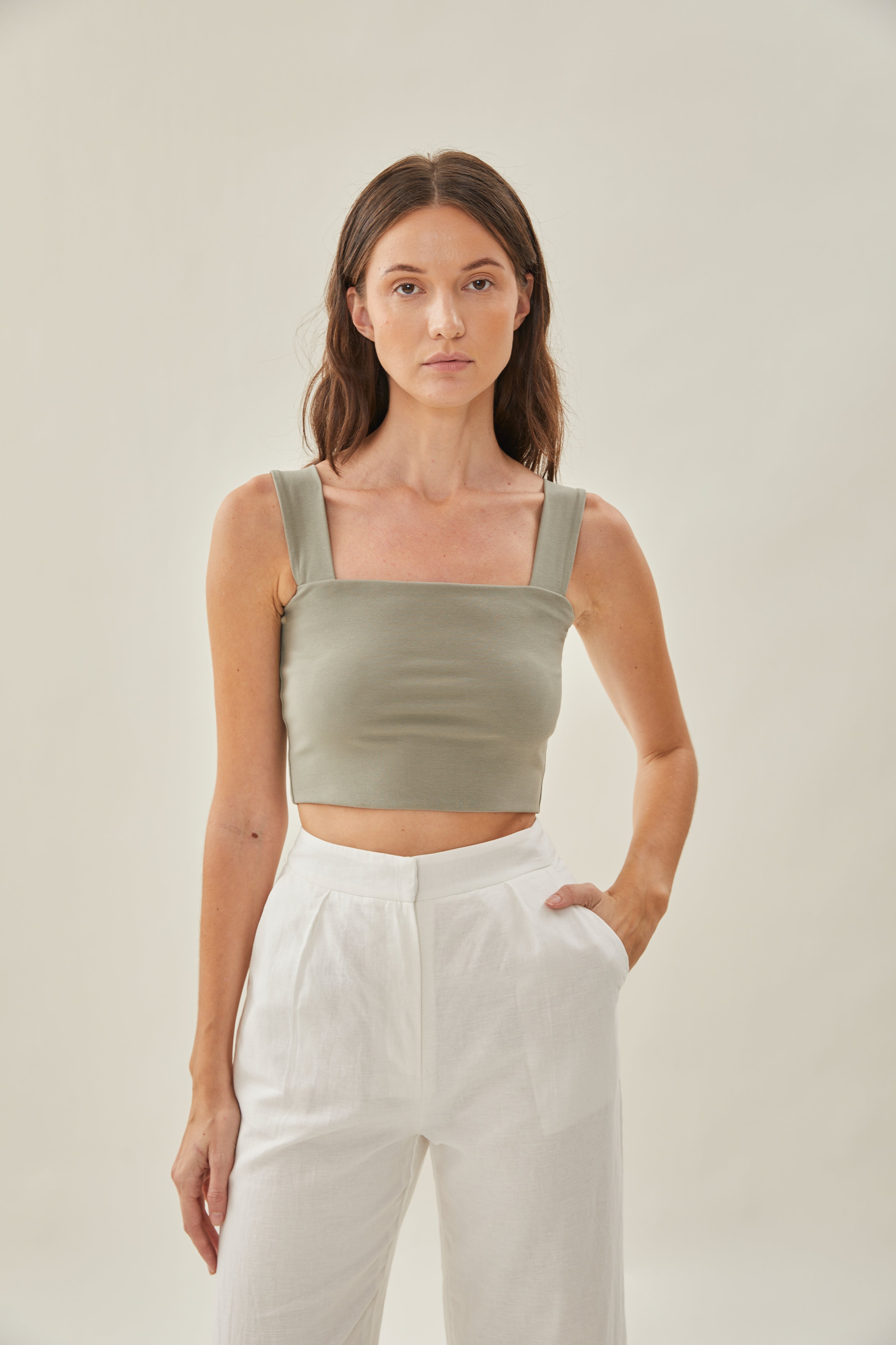 Classic Straight Neck Tank Top in Lush
