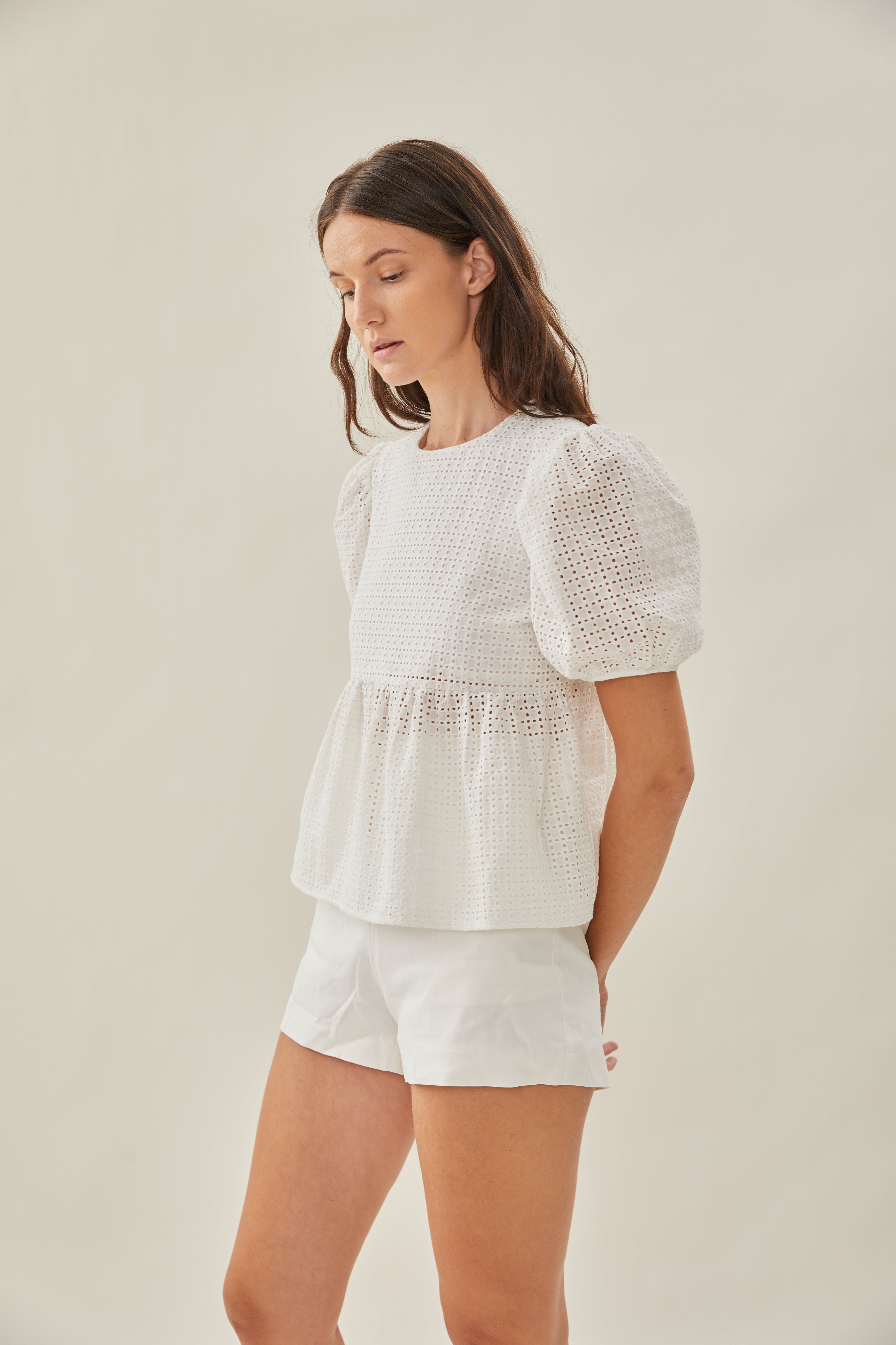 Maha Crochet Puffed Sleeved Blouse