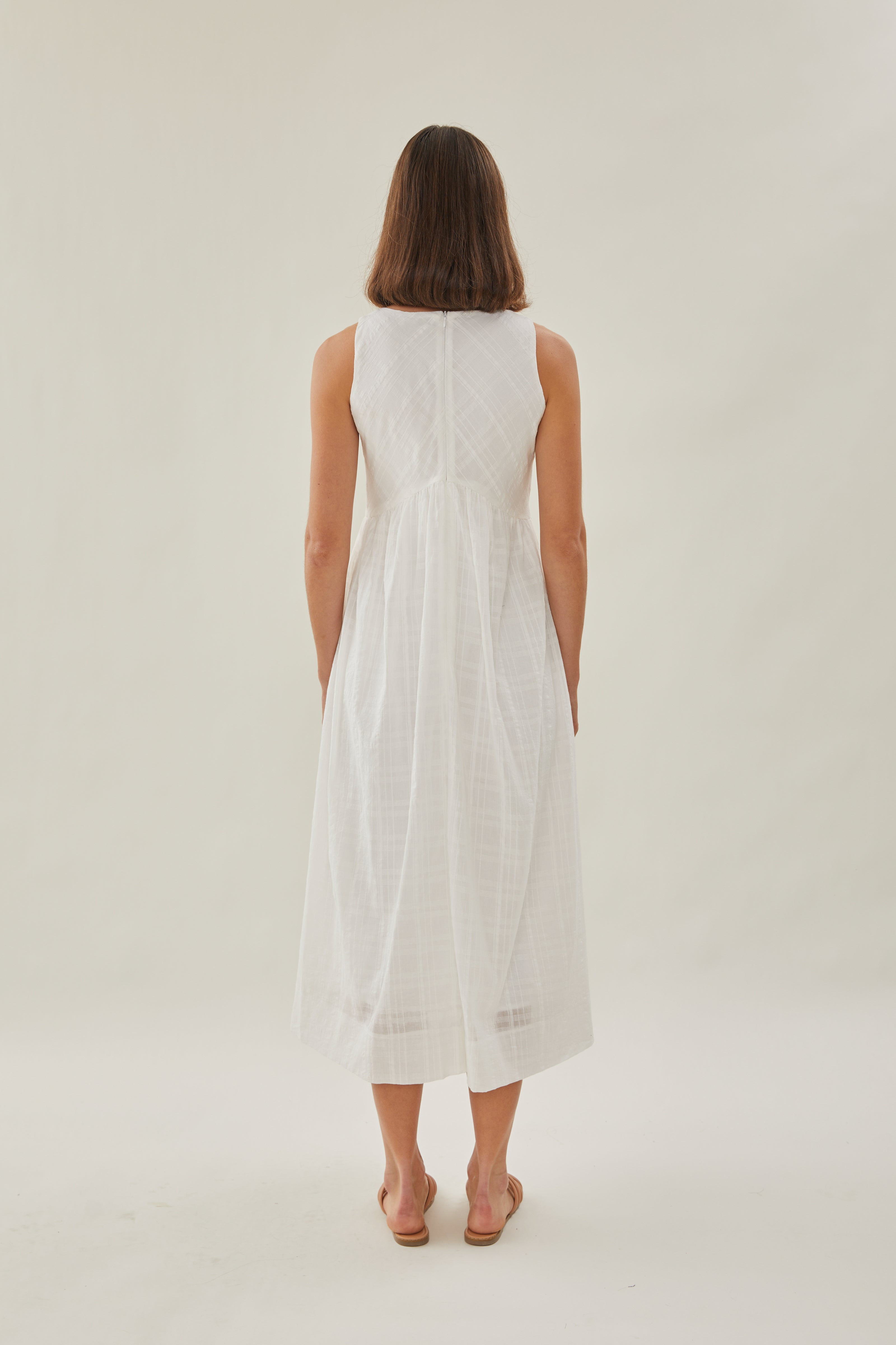 Cotton Midi Sundress in White