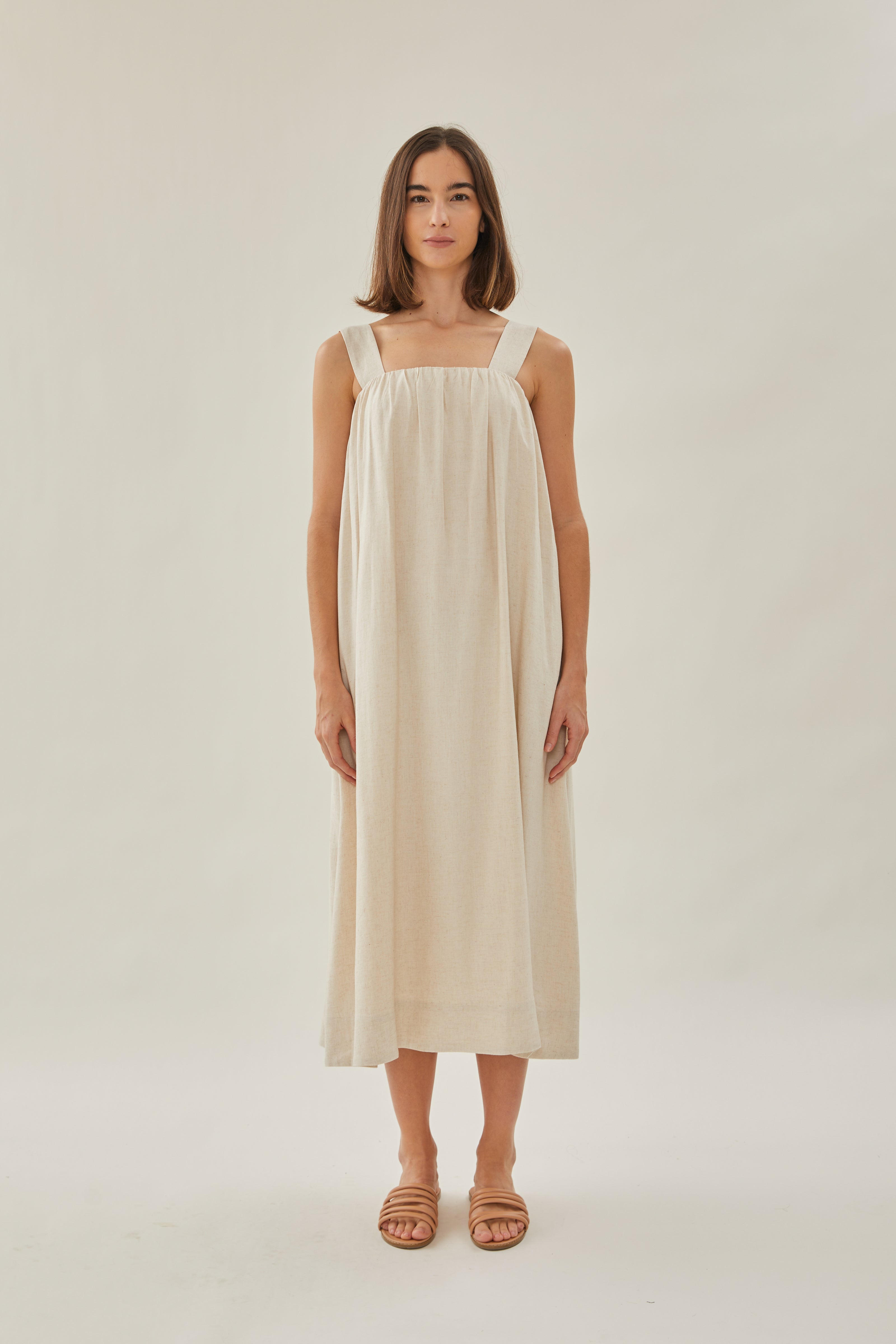 Linen Tent Dress in Natural