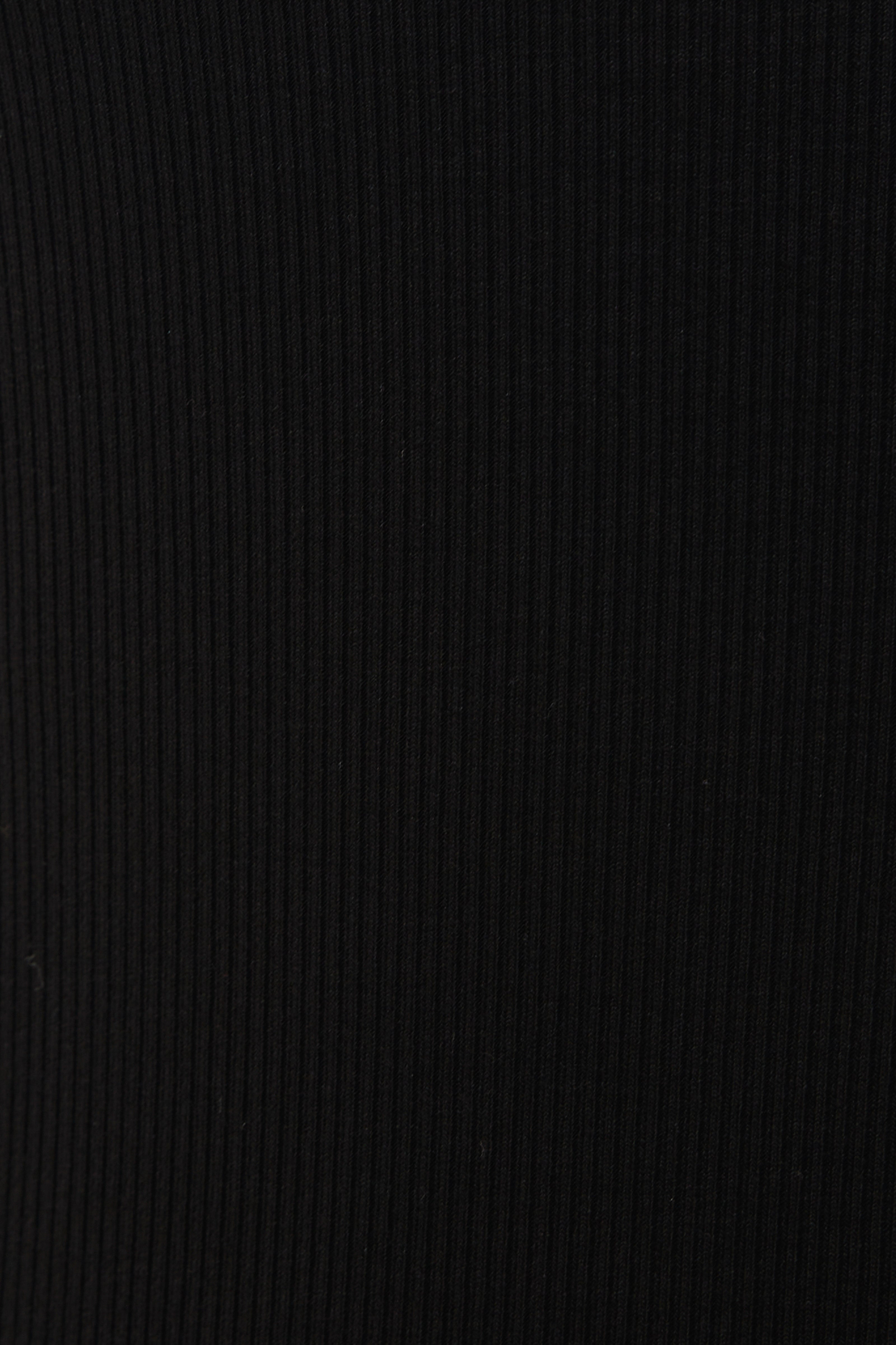 Knit Midi Dress with Slit in Black