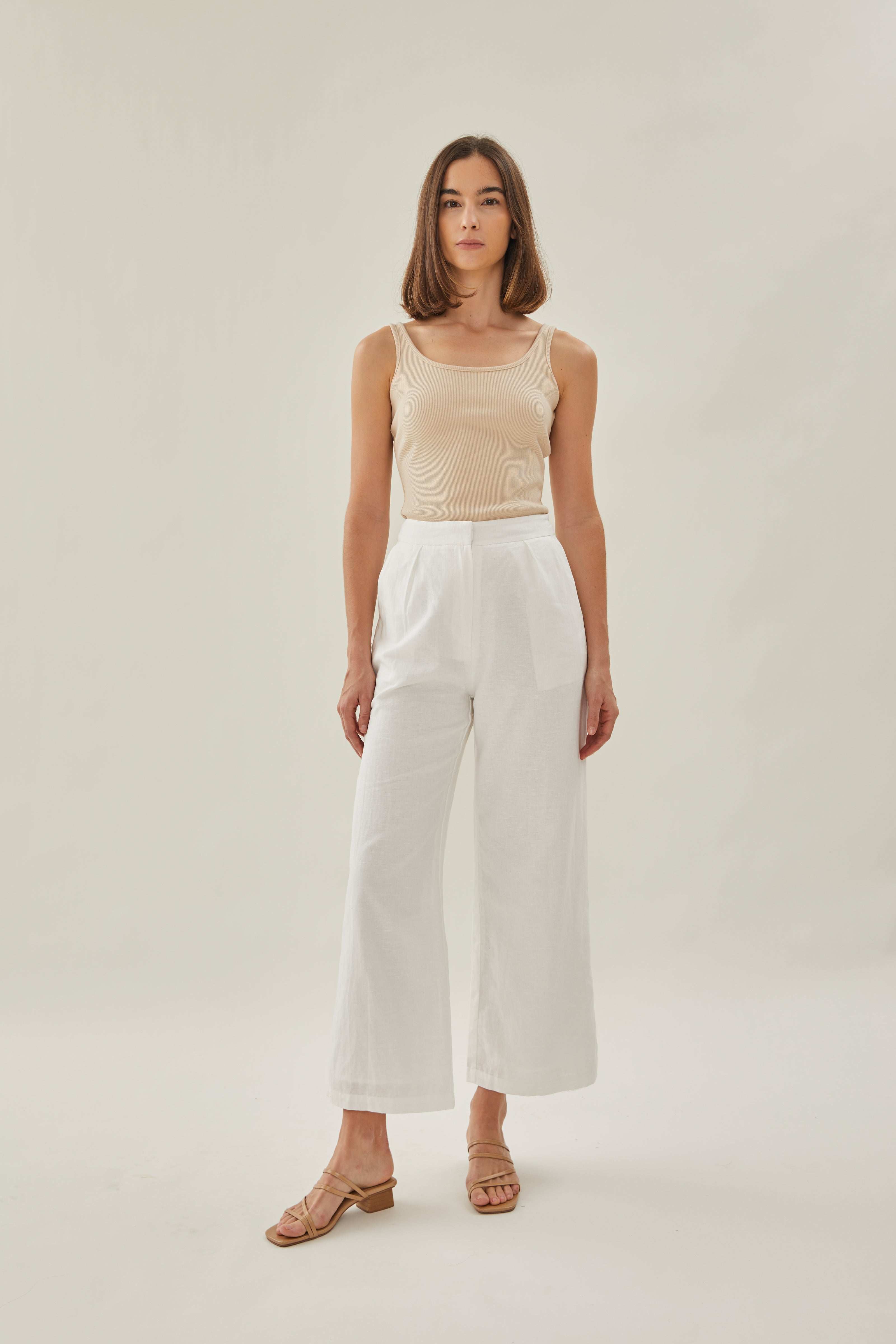 Wide Legged Trousers in White