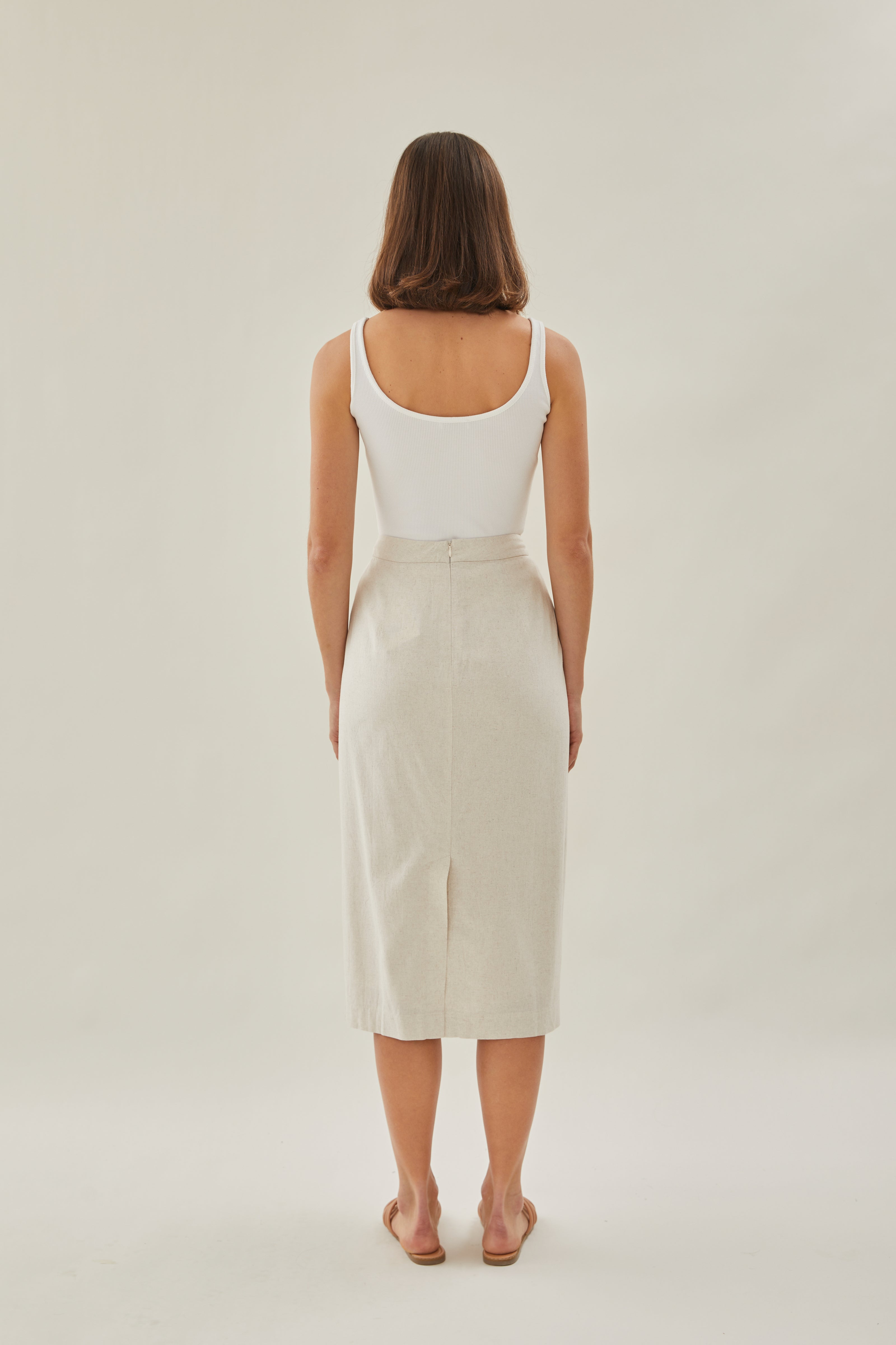 Classic Straight Skirt in Natural