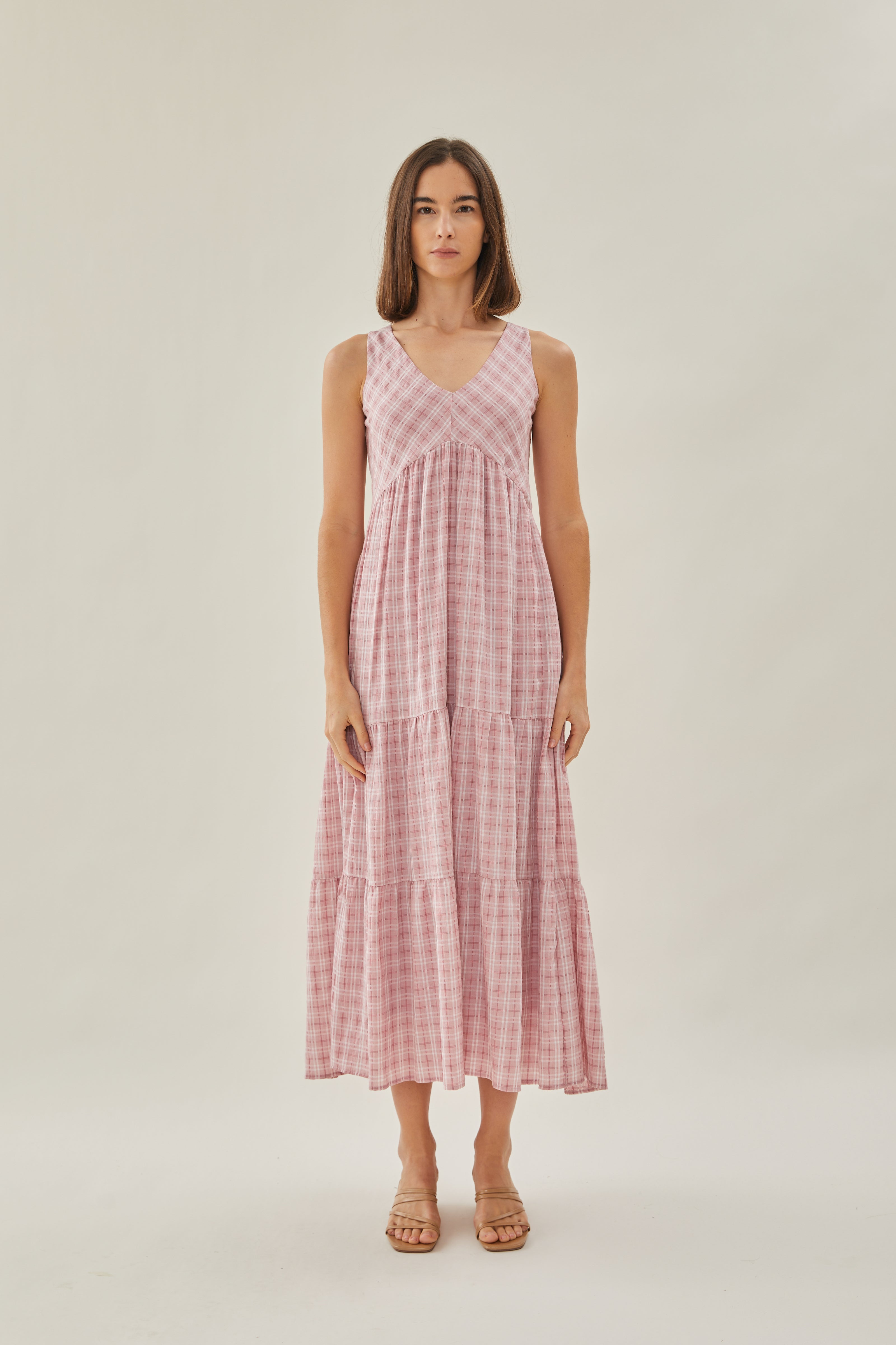 Tiered Maxi Sundress in Rose