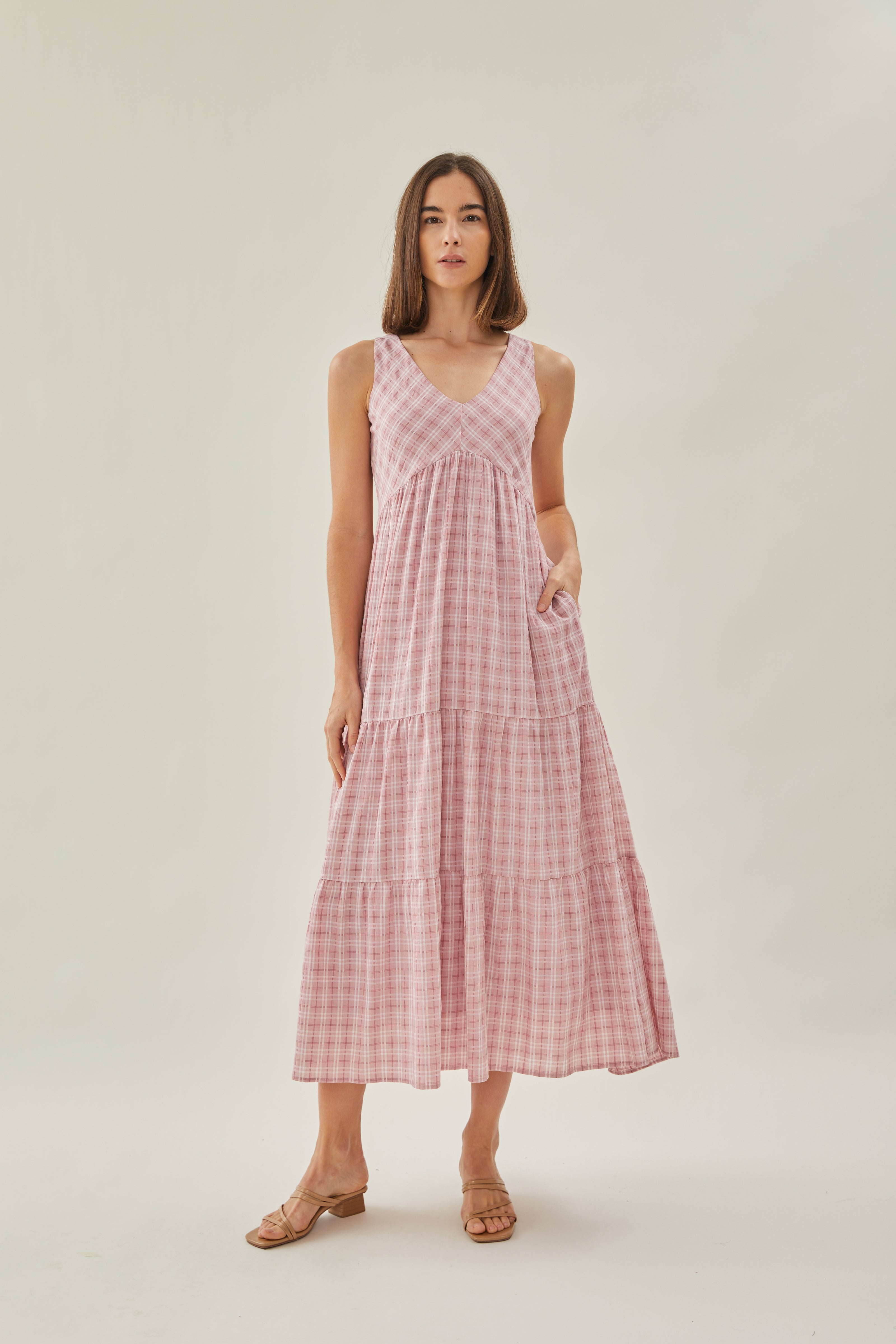 Tiered Maxi Sundress in Rose