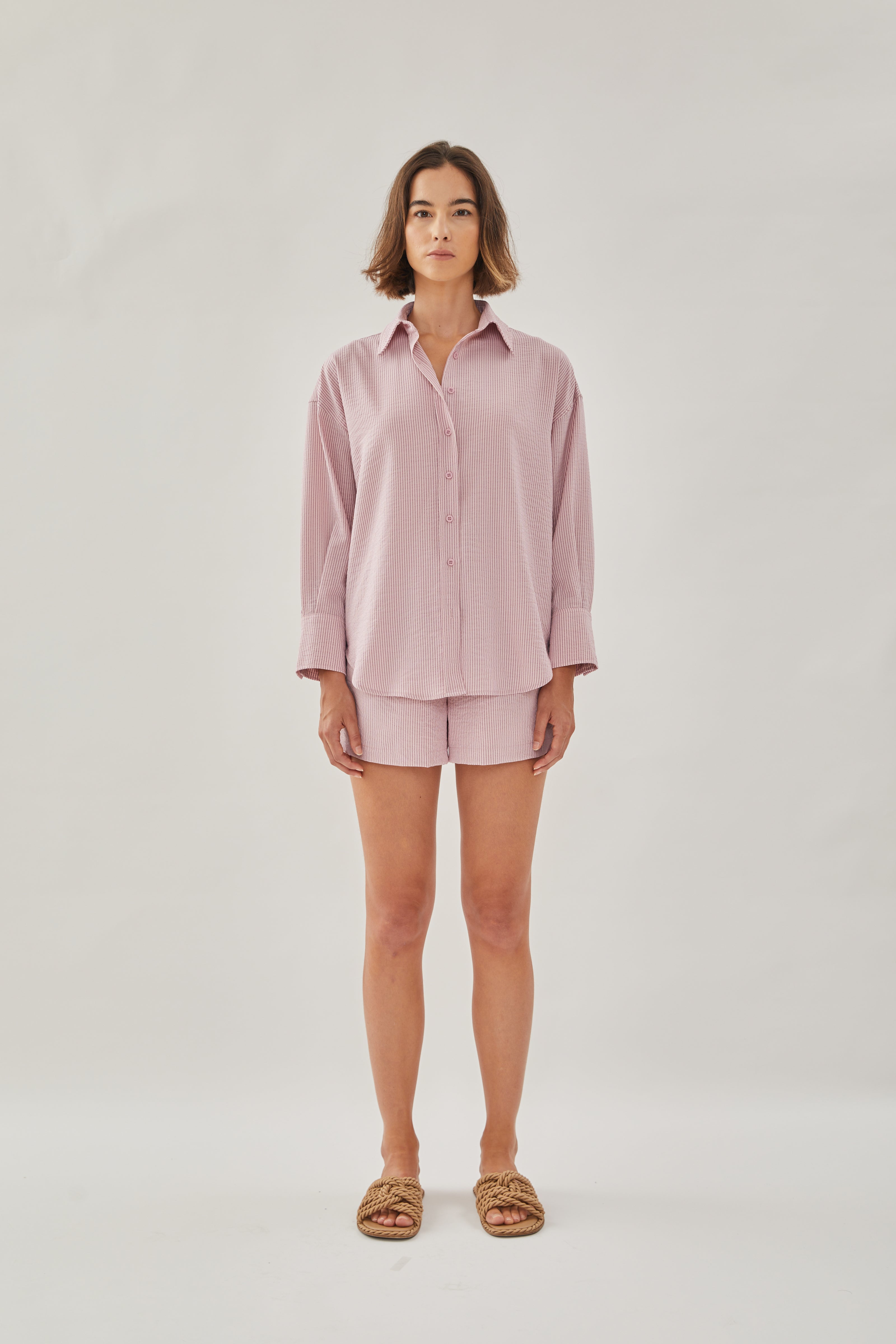 Buttondown Shirt in Stripe Pink