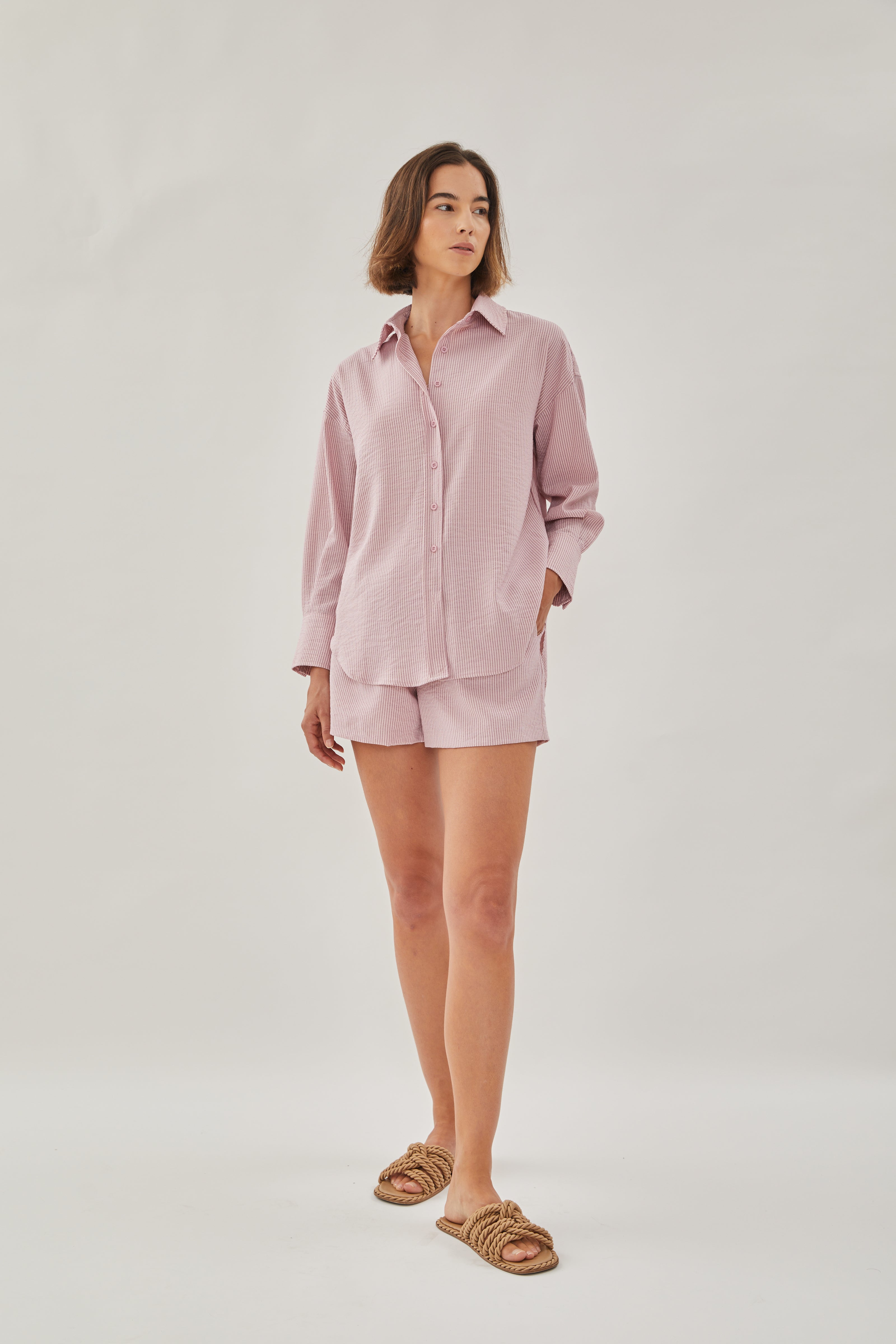 Buttondown Shirt in Stripe Pink