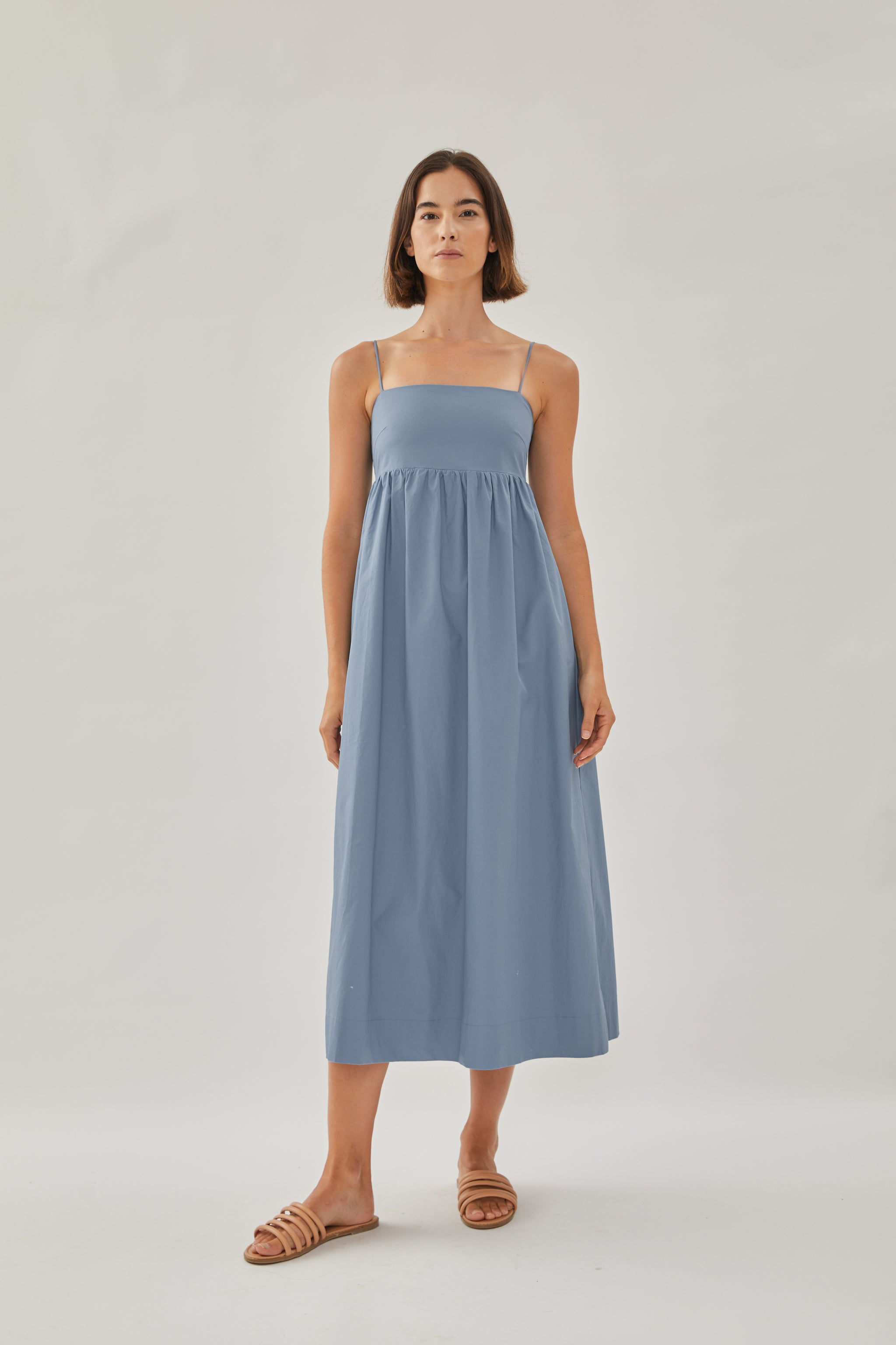 cotton cami midi dress Ovticza Cotton Linen Backless Cami Midi Dress Women Spaghetti Strap Summer Beach Flowy Dress Light Brown XL, Women's