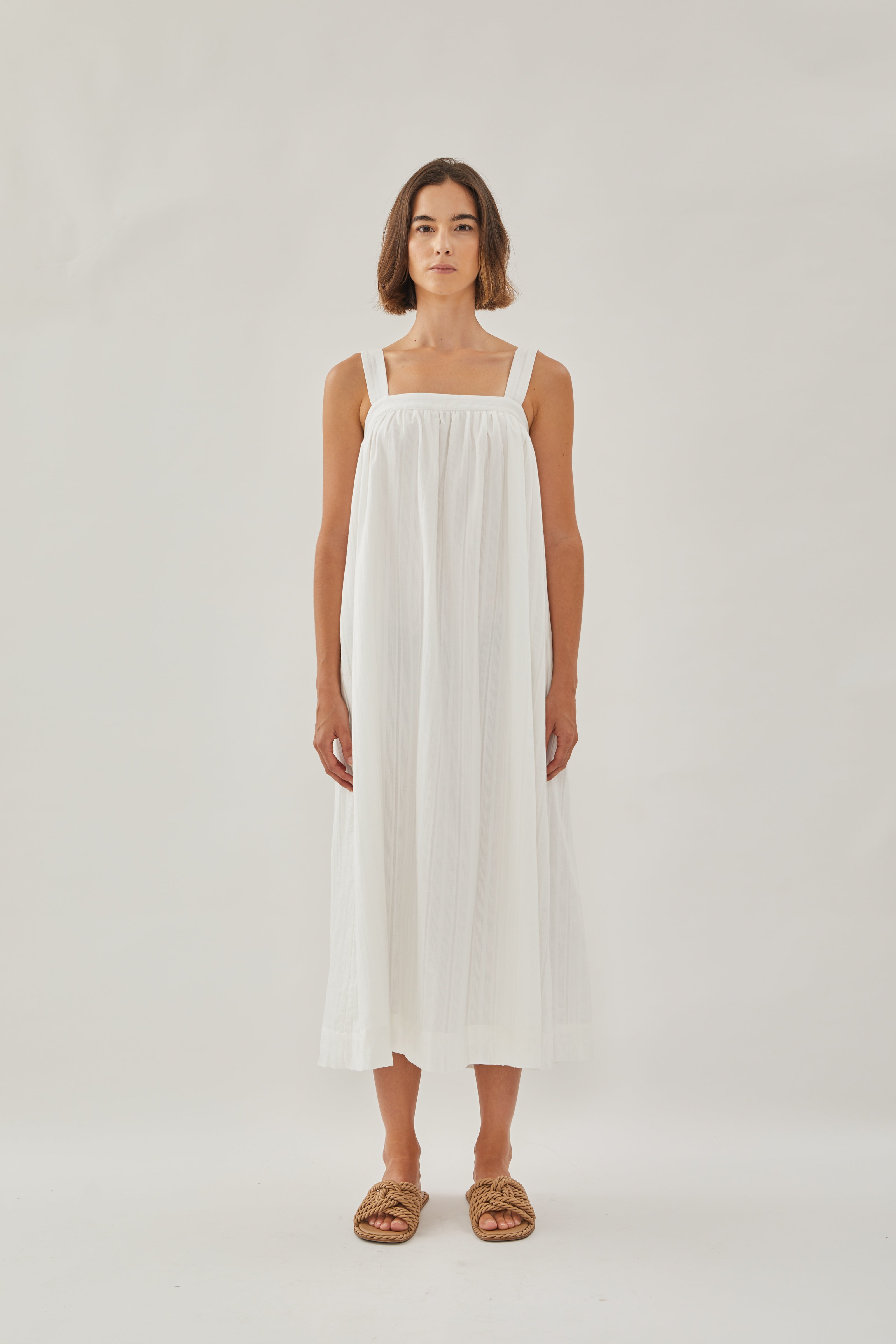 Tie Back Maxi Dress in White