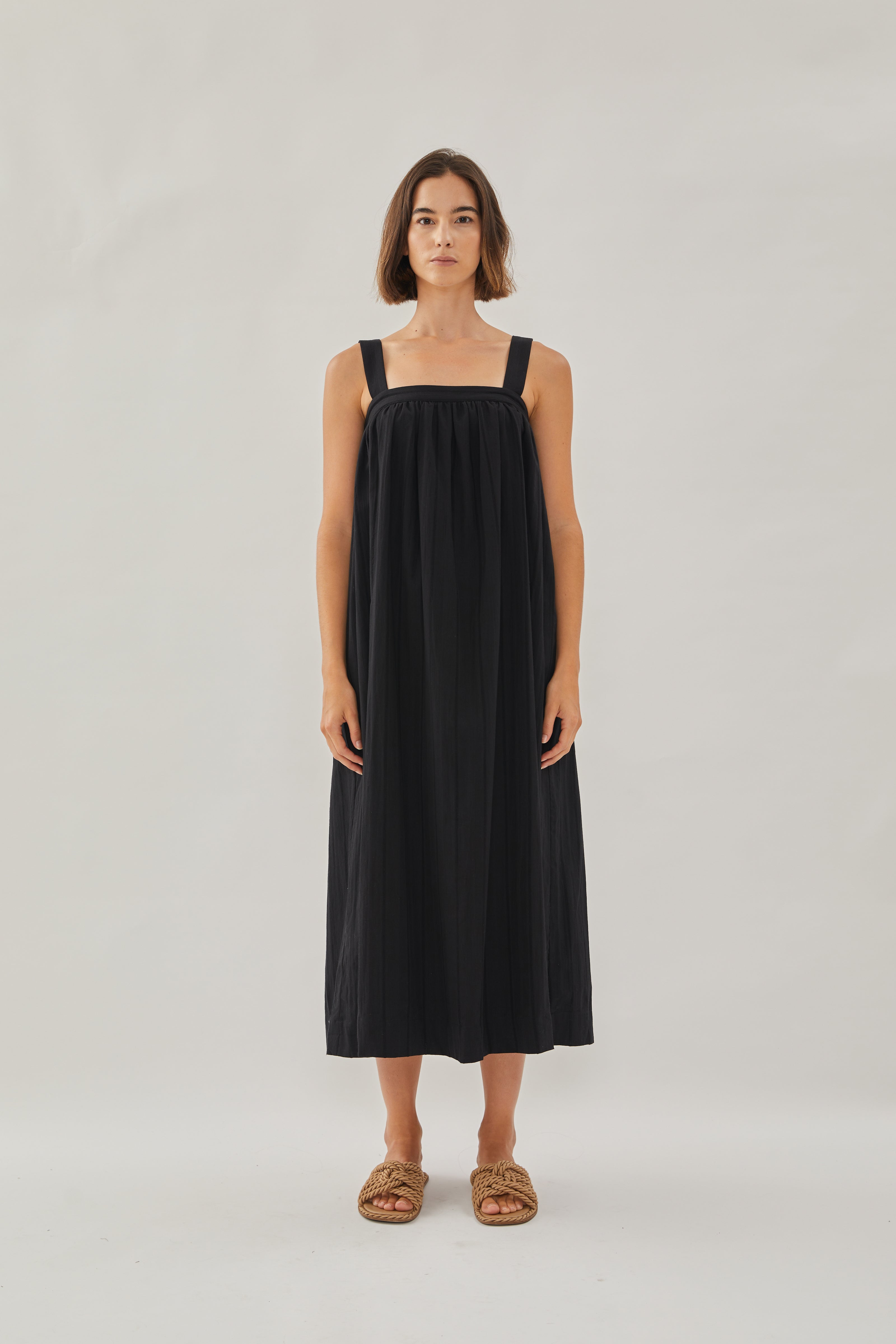 Tie Back Maxi Dress in Black