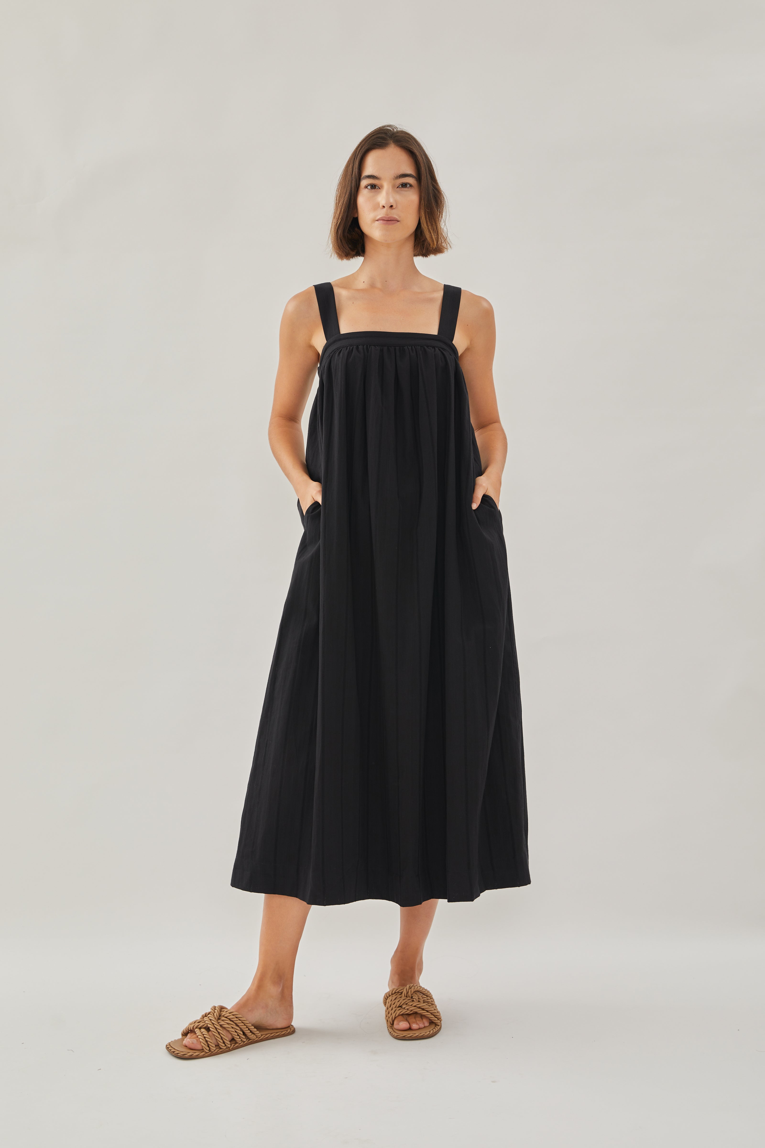 Tie Back Maxi Dress in Black