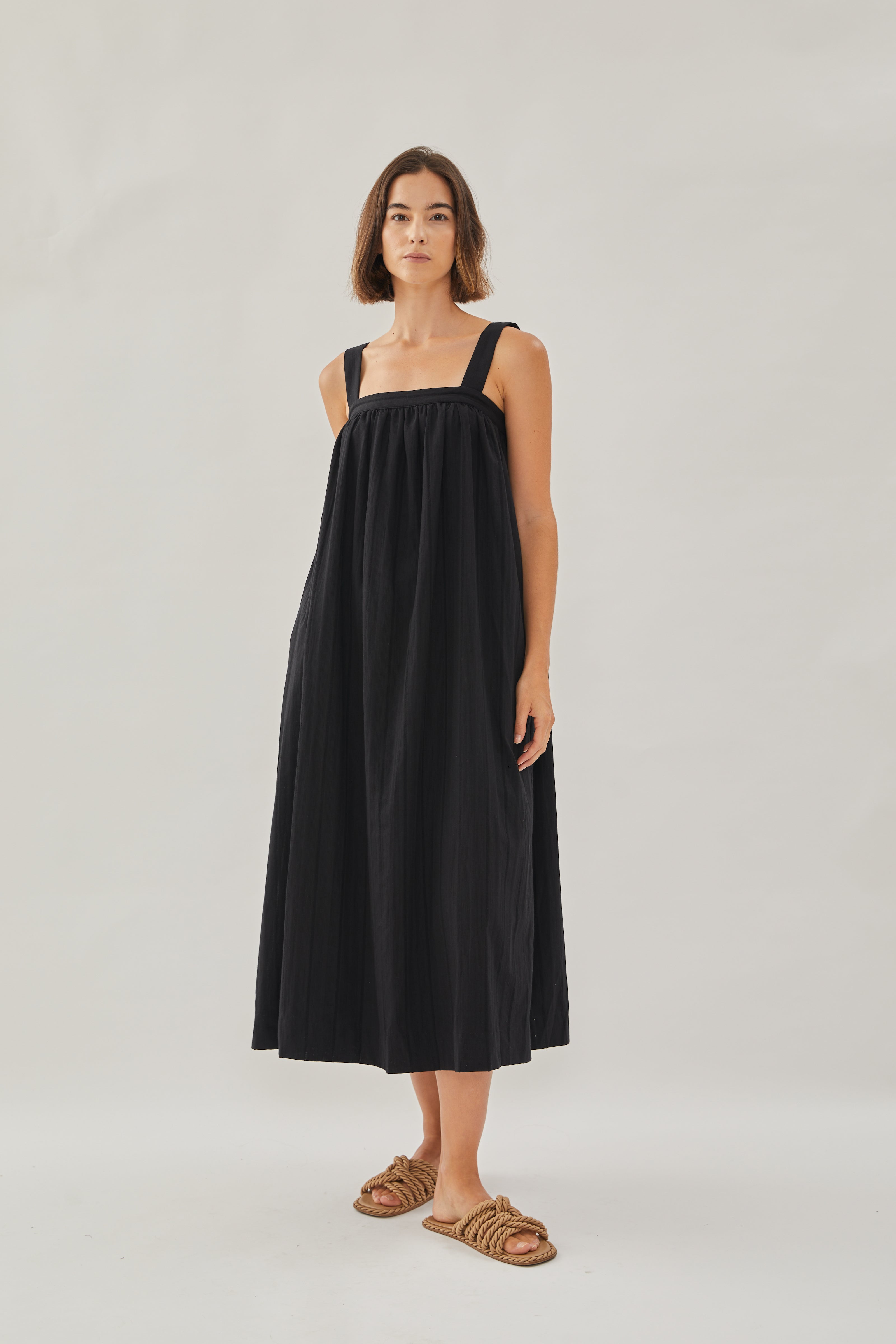 Tie Back Maxi Dress in Black