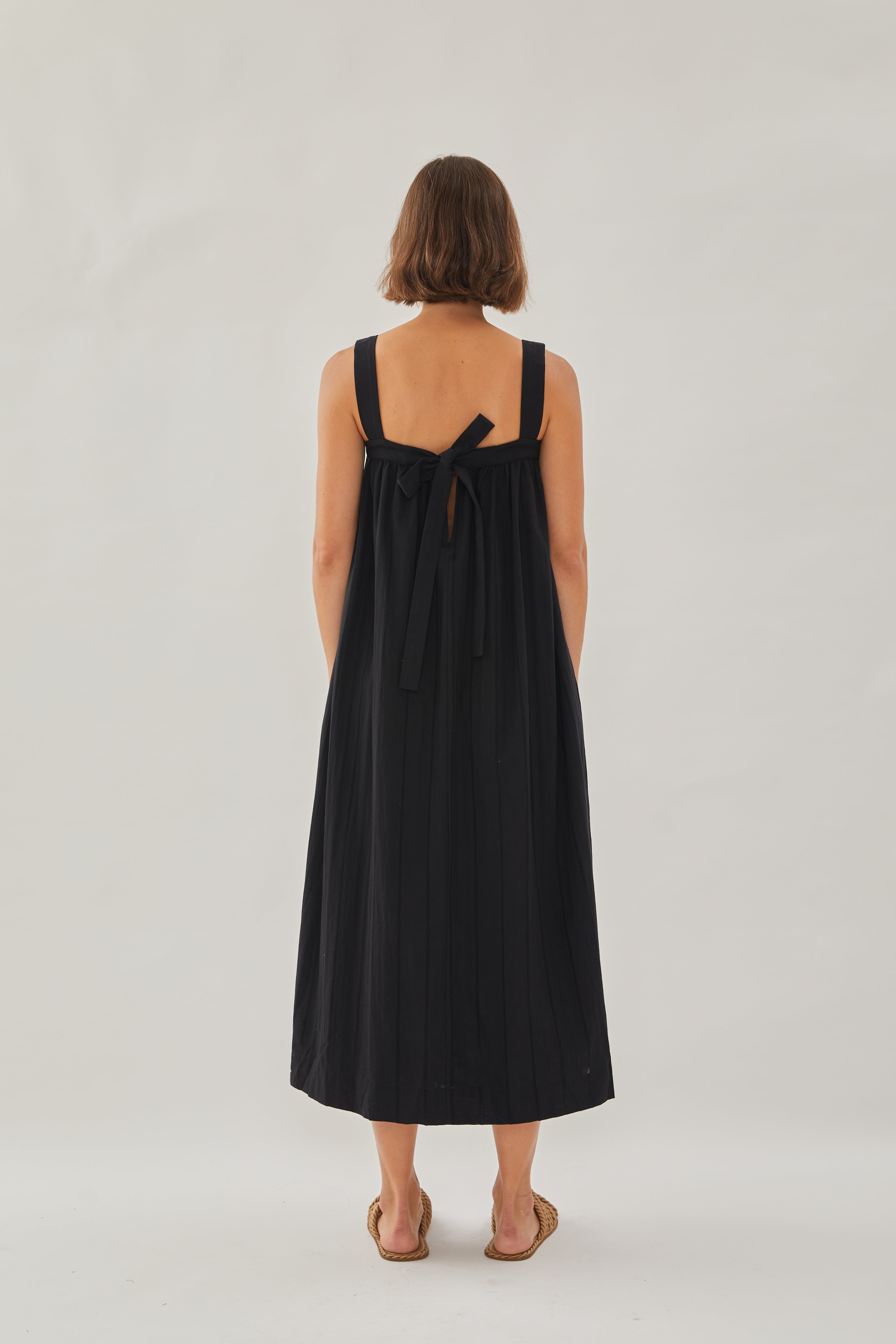 Tie Back Maxi Dress in Black