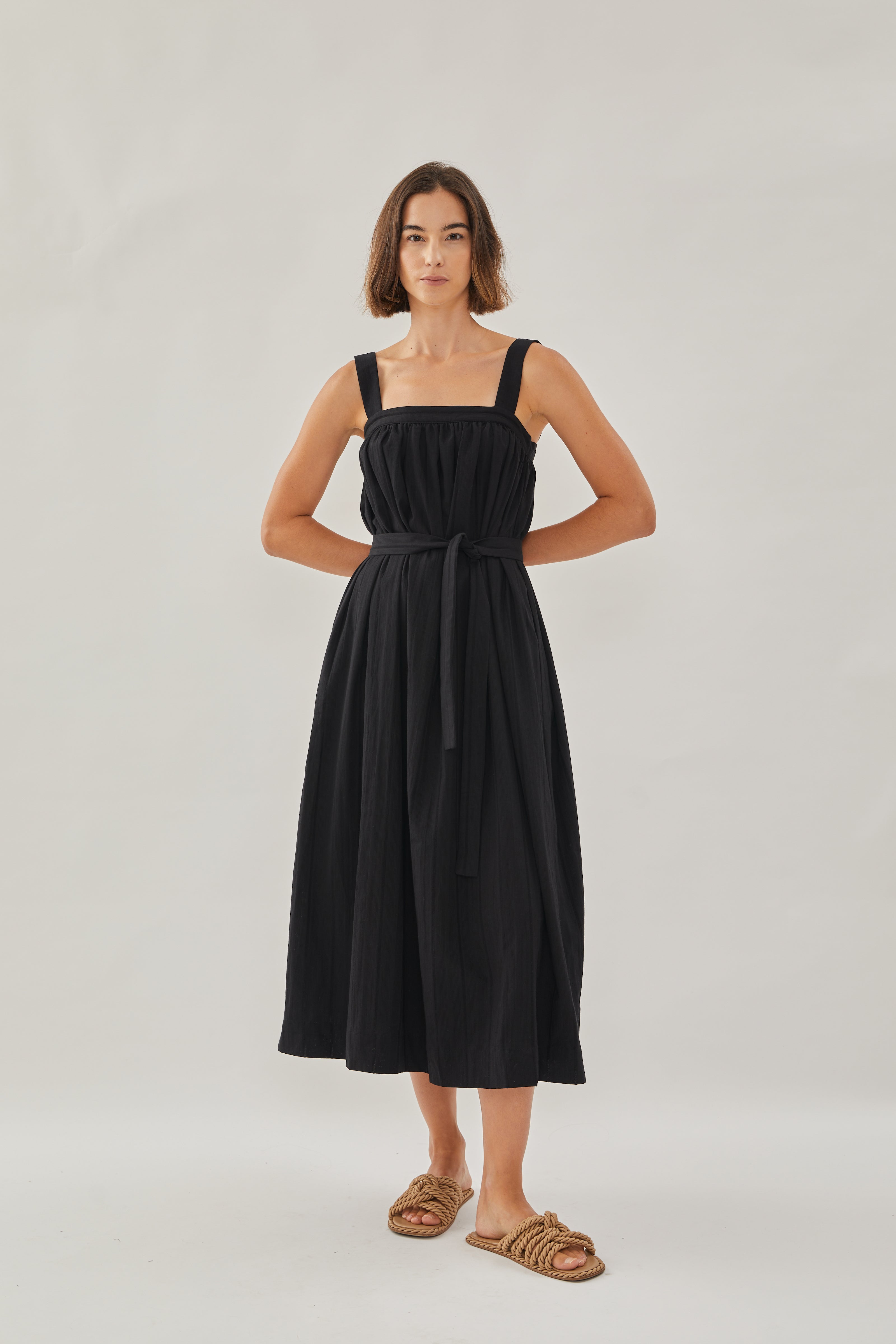 Tie Back Maxi Dress in Black