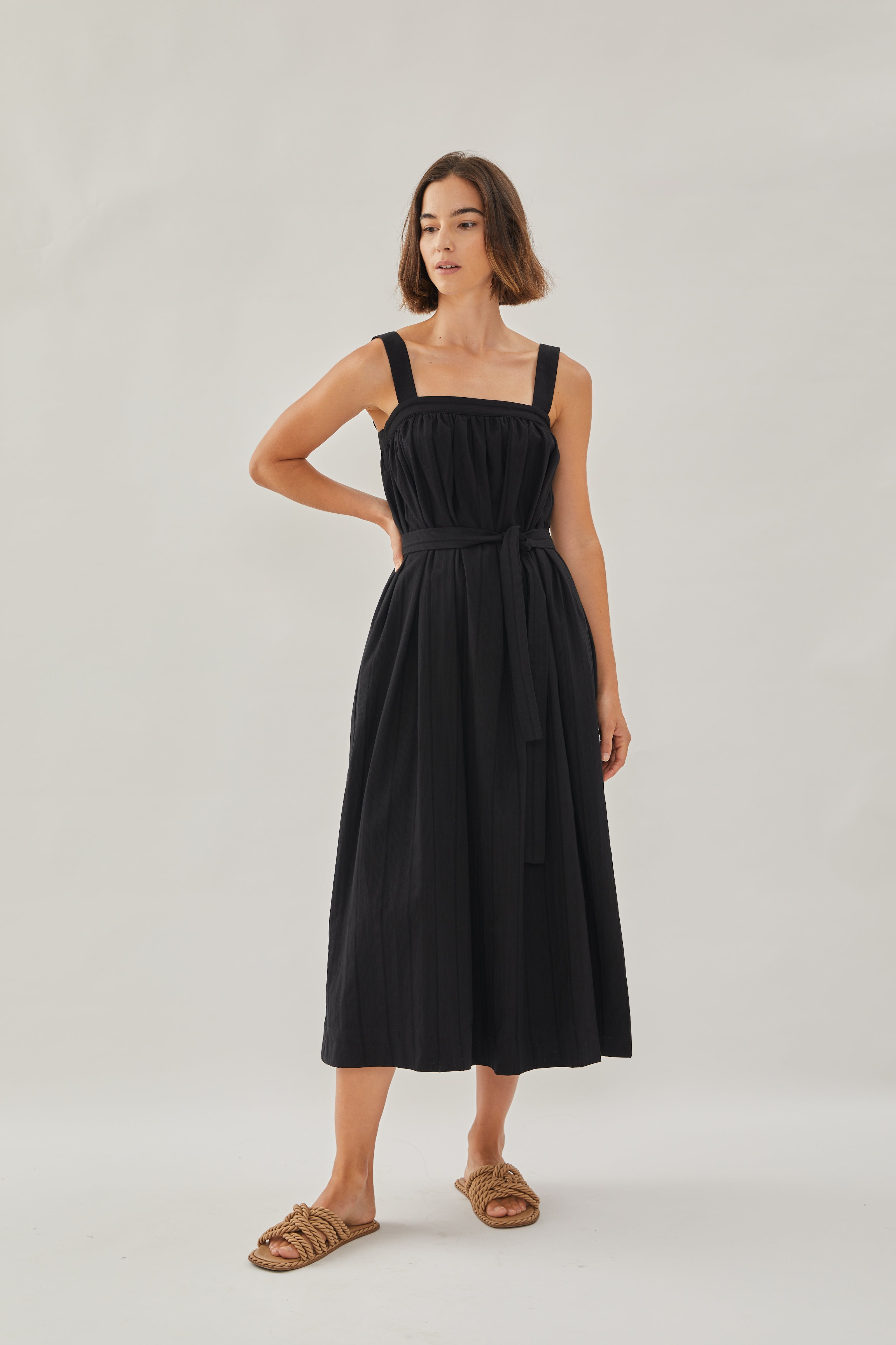 Tie Back Maxi Dress in Black