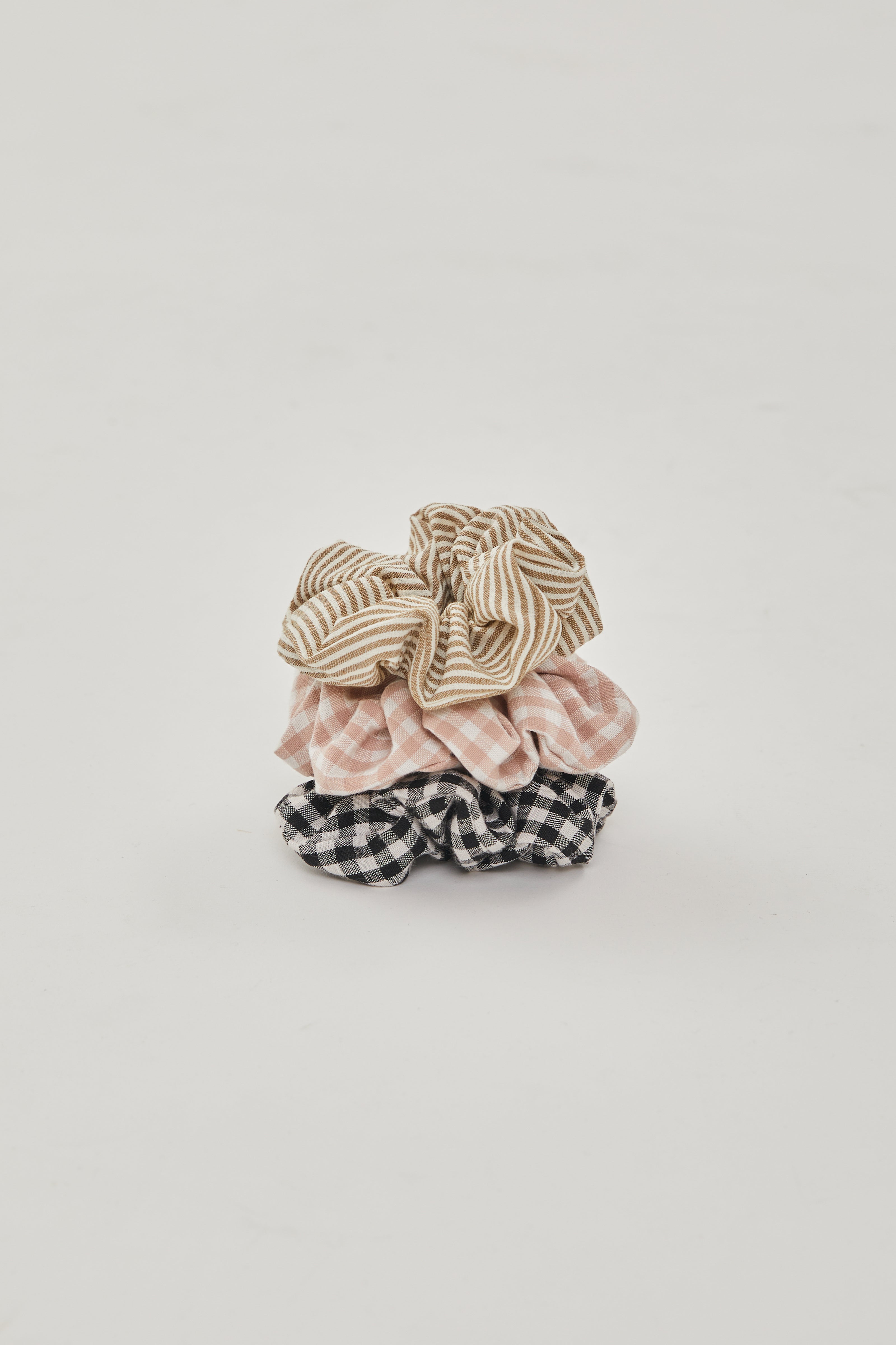 Scrunchie Set Gingham and Stripe