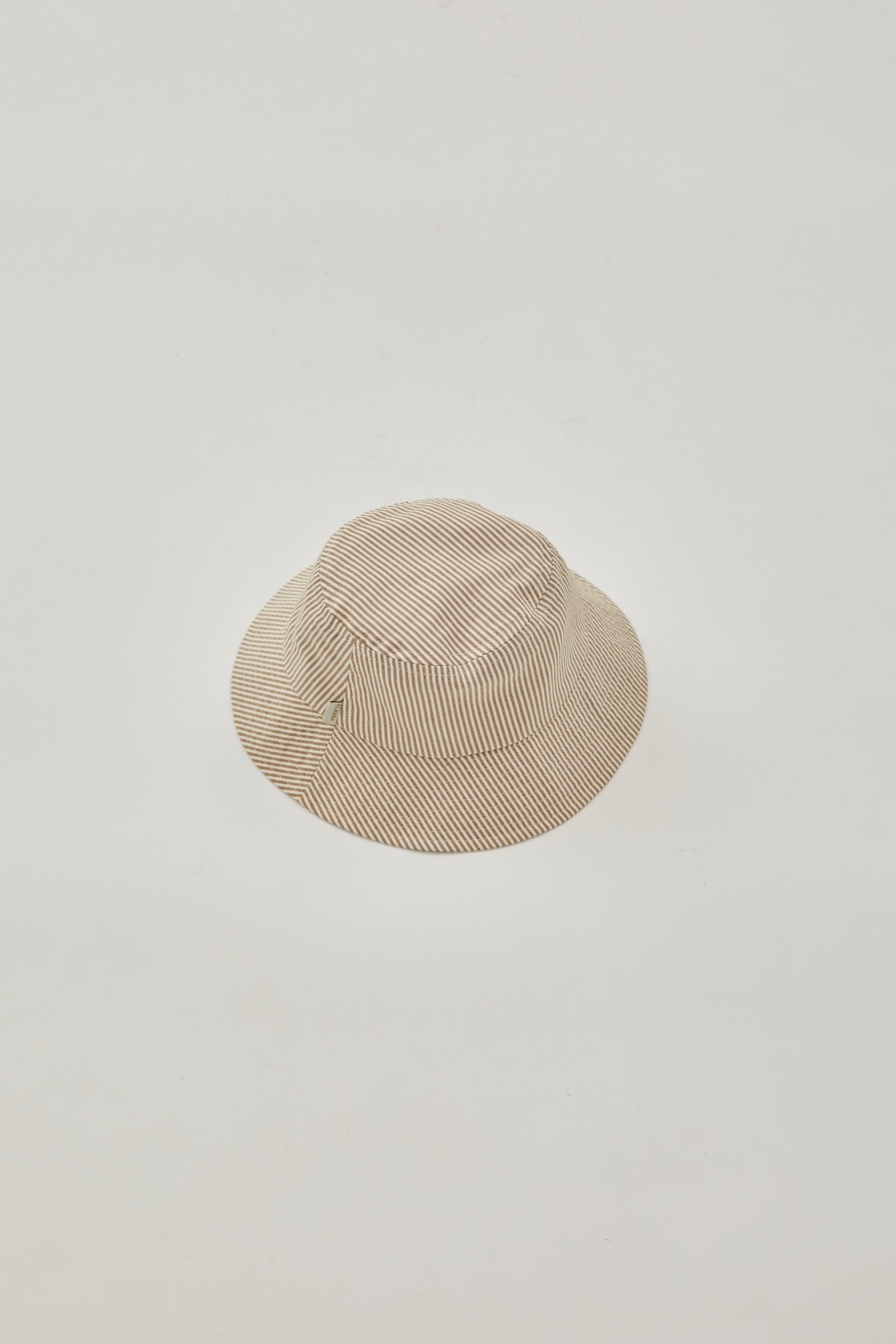 Bucket Hat in Stripe Brown