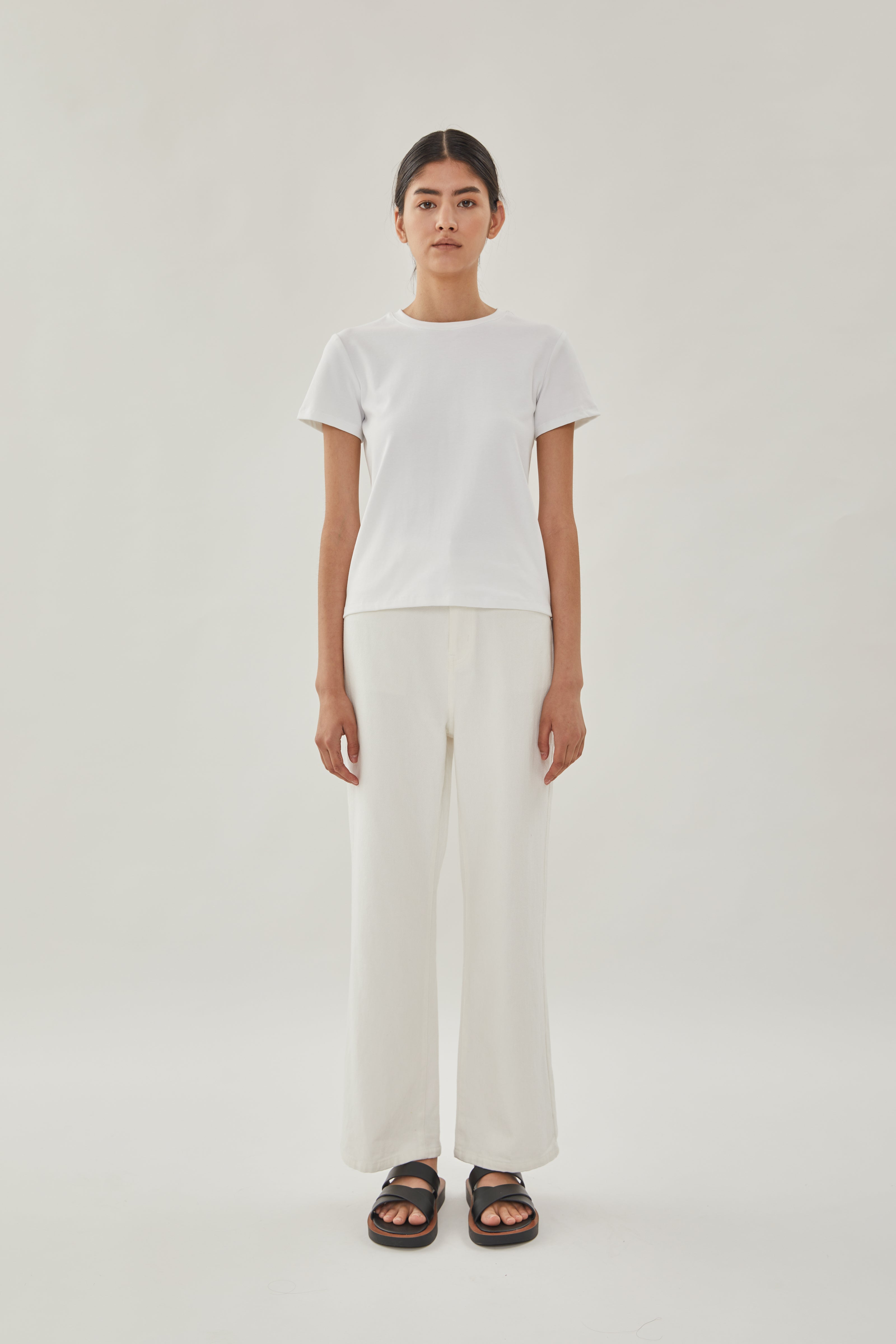 STUDIOS Cotton Stitched Tee in White