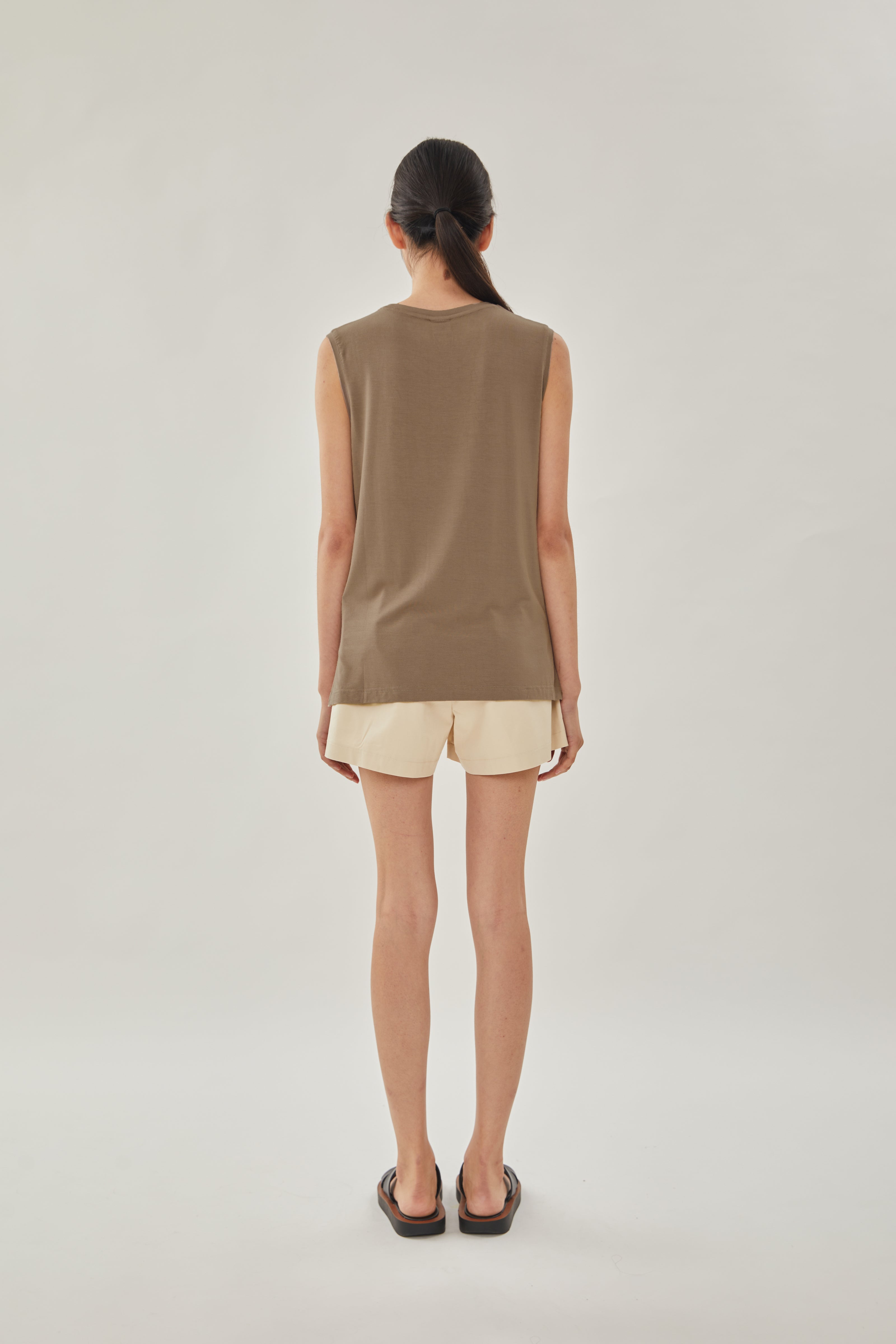 STUDIOS Sleeveless Tee in Stone