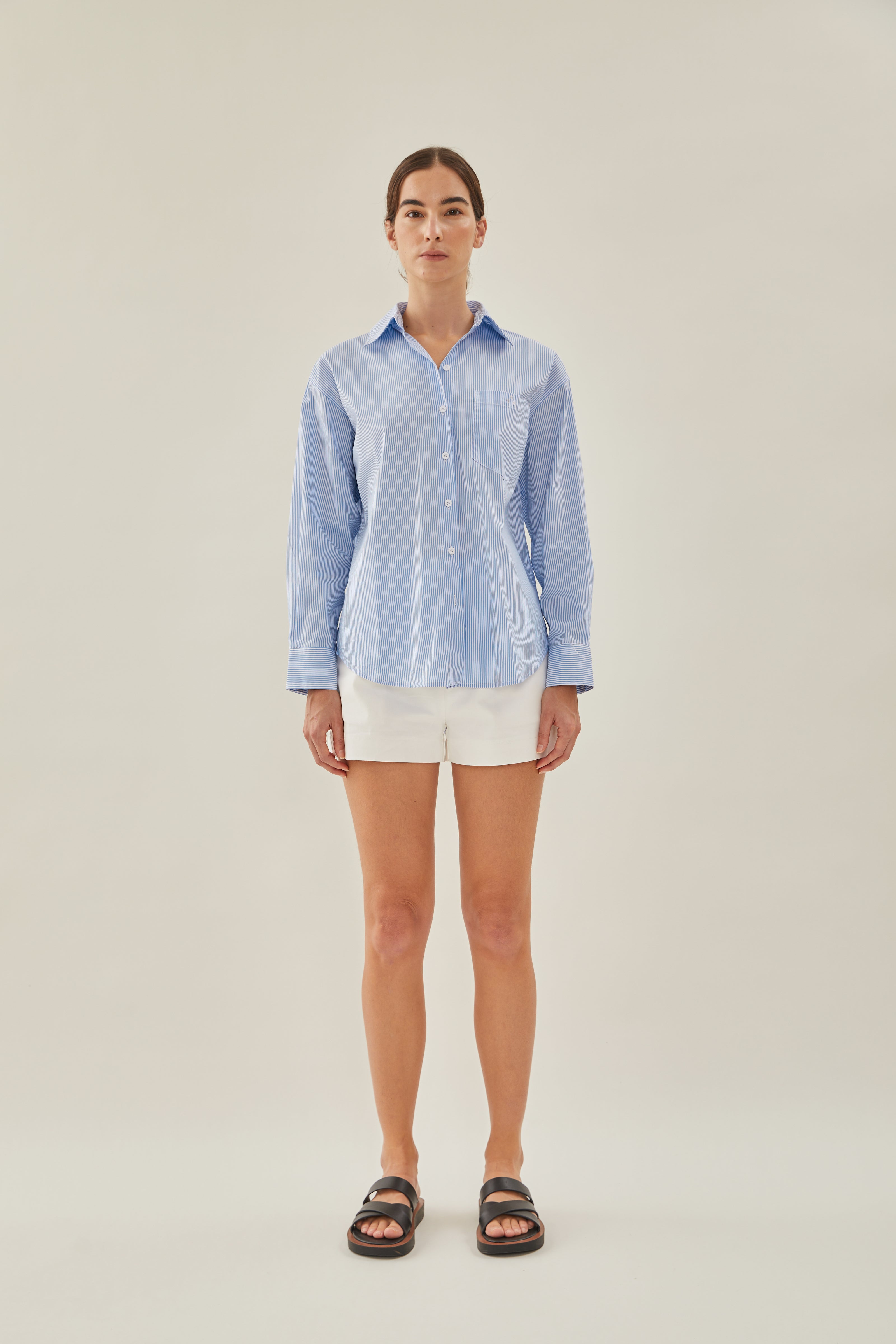 STUDIOS Pocket Shirt in Stripe Blue