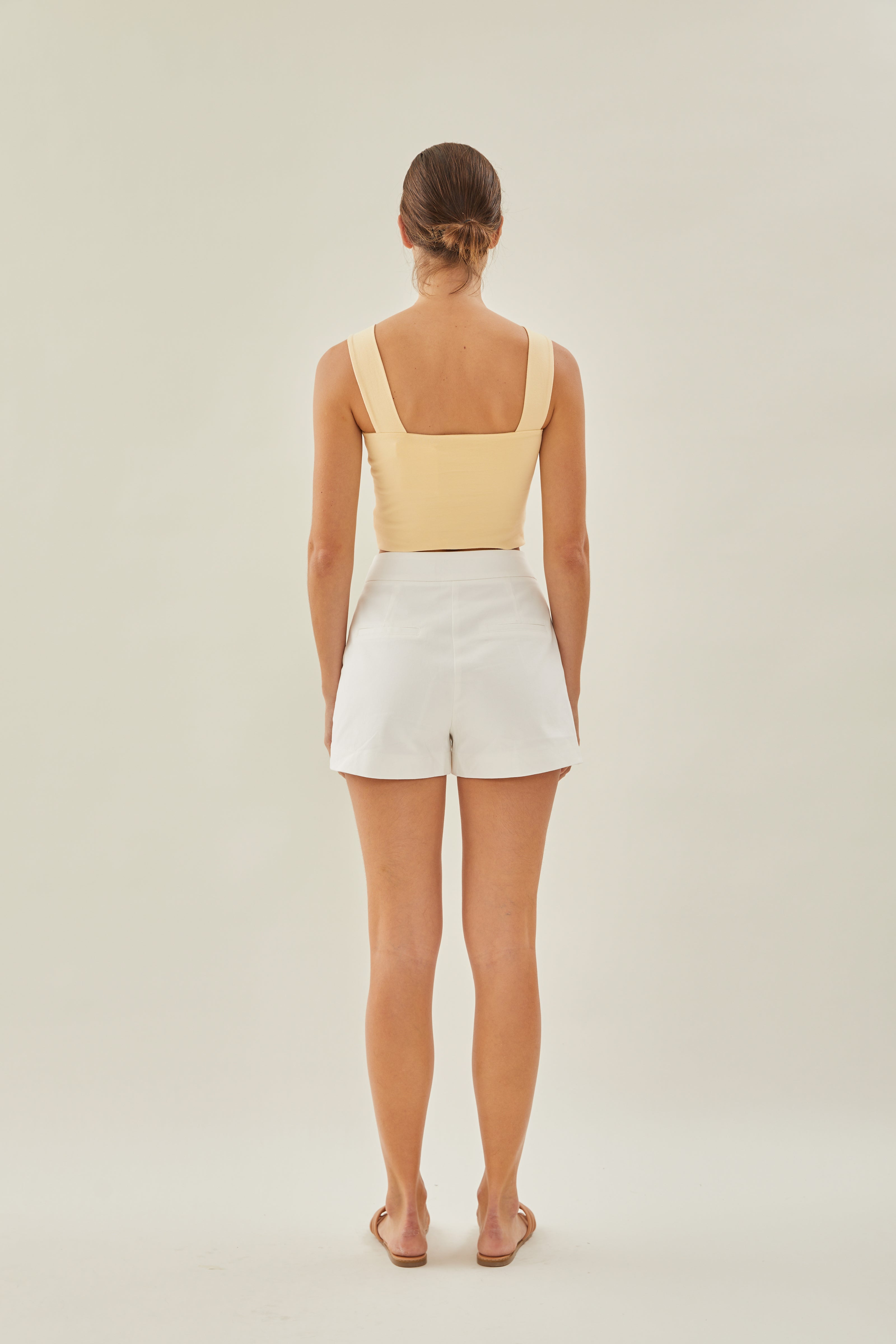 Classic Straight Neck Tank Top in Oat