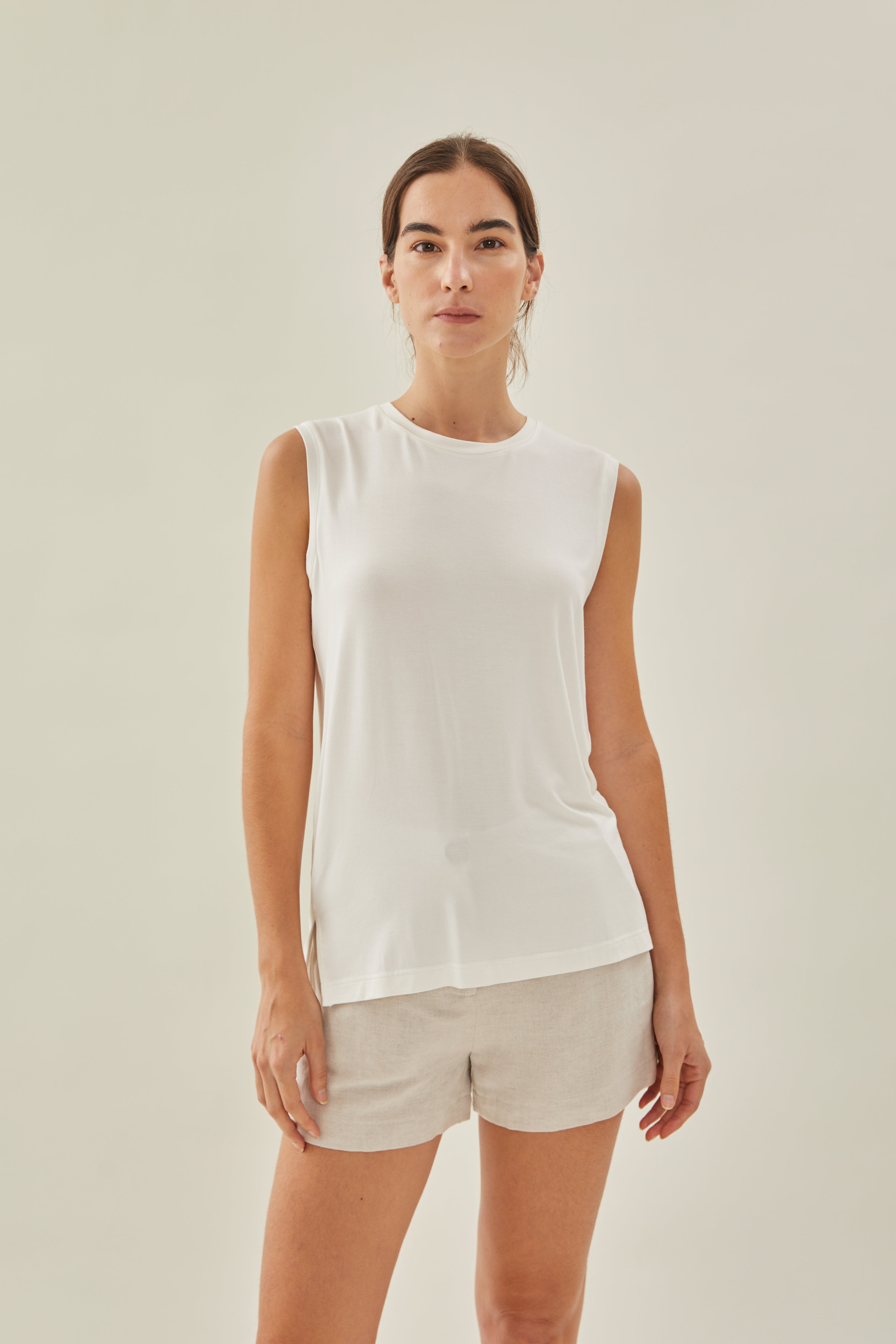 STUDIOS Sleeveless Tee in White