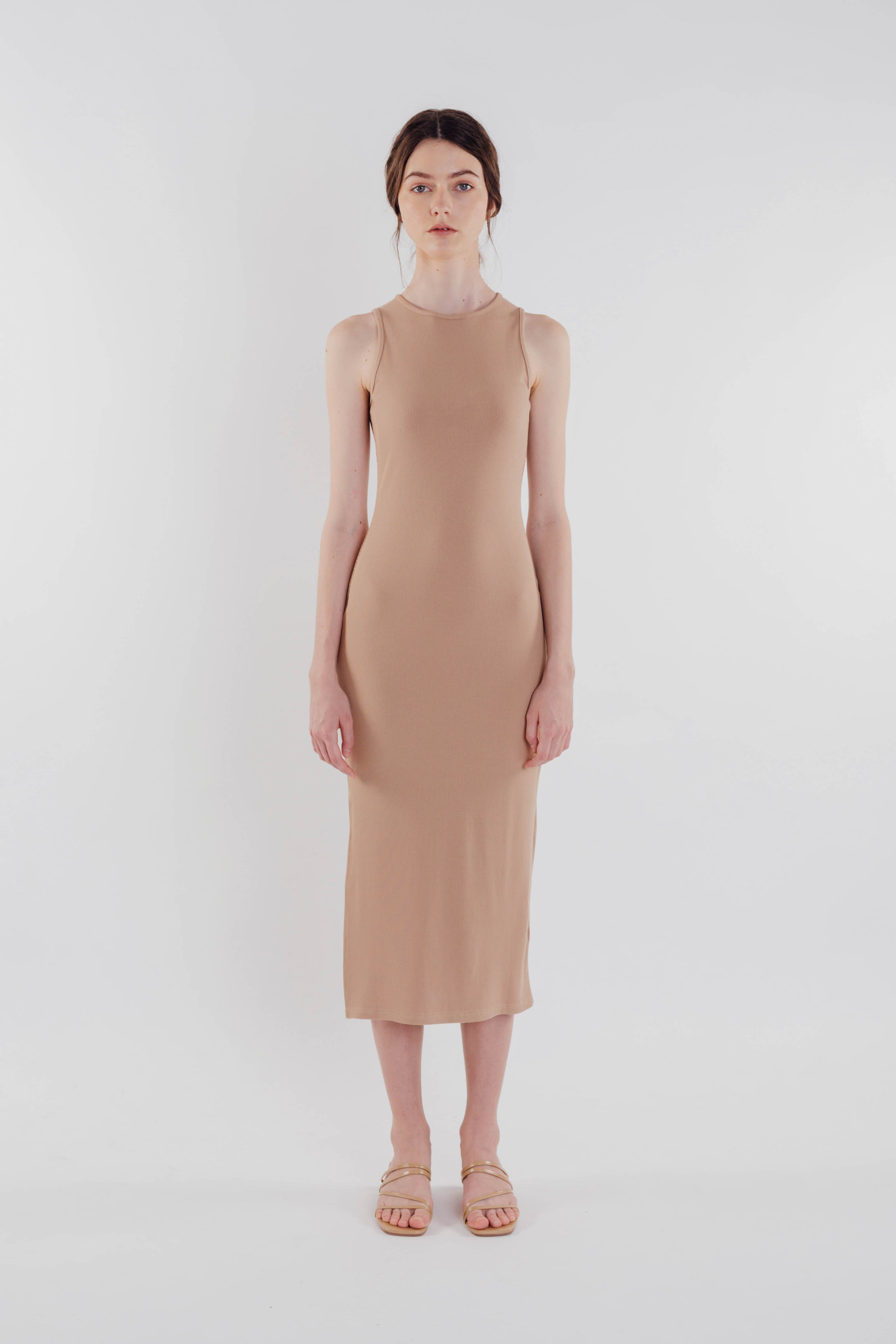 Knitted Dress in Beige