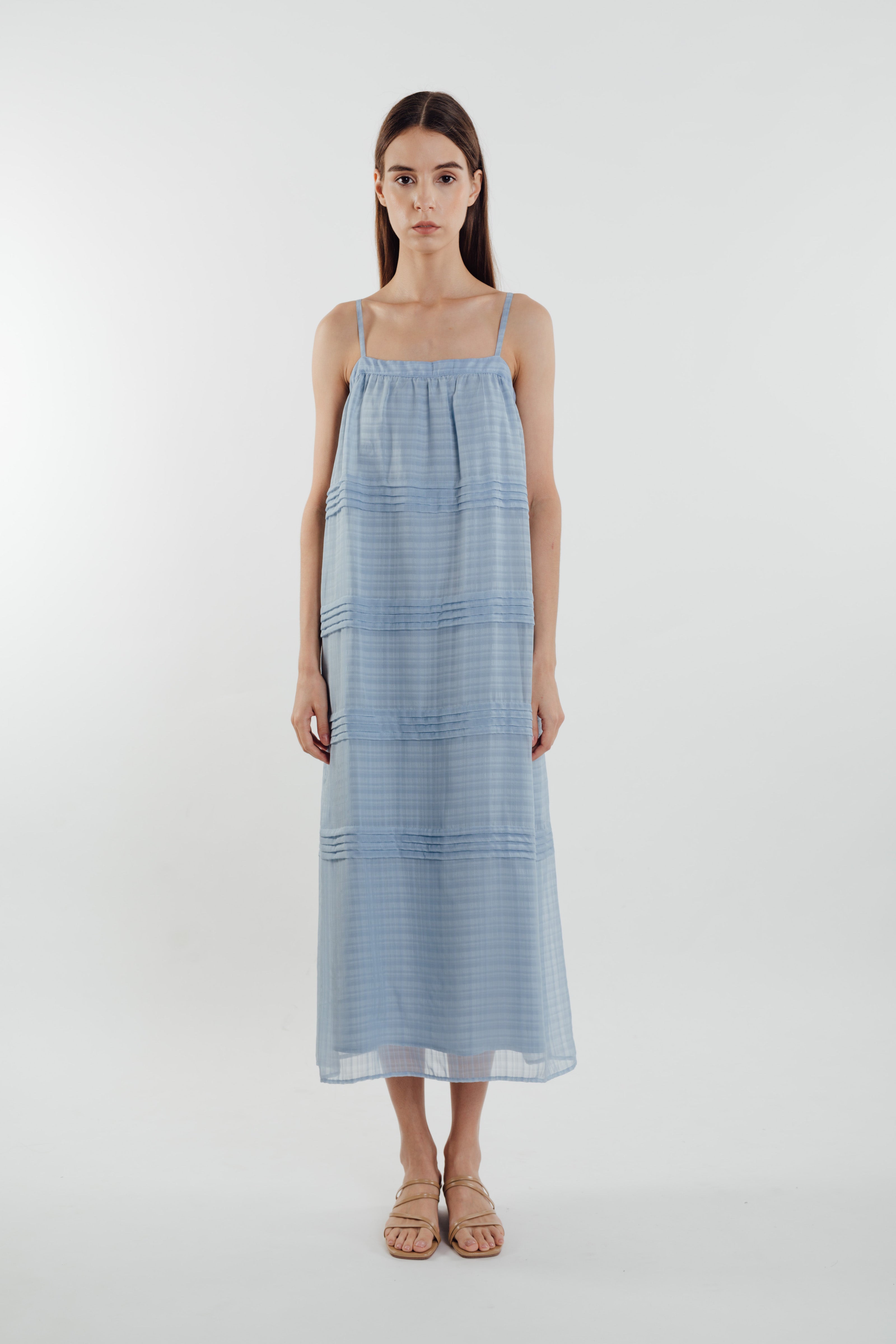 Panelled Midi Dress in Sky (Sale)