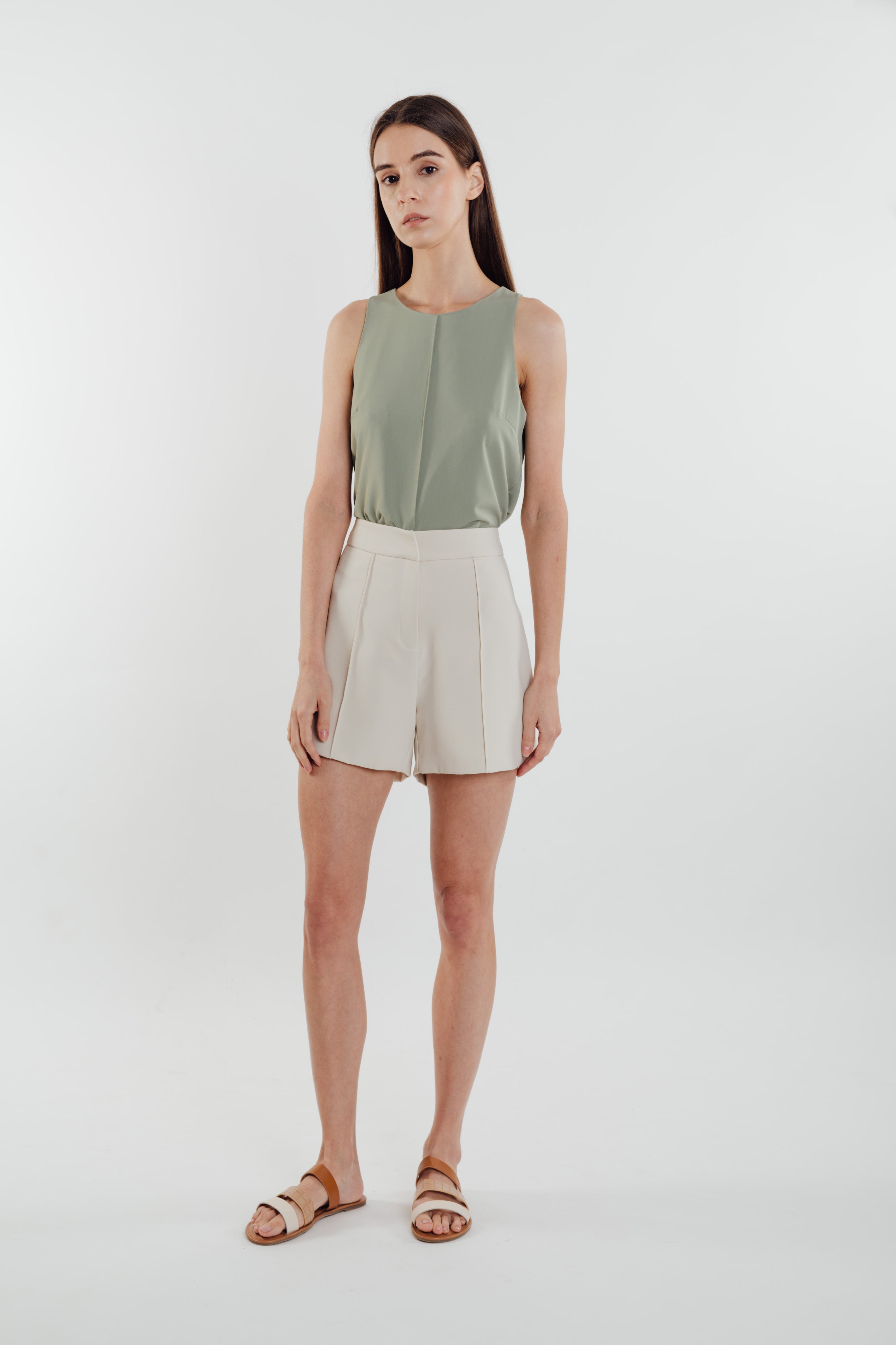 Front Stitchline Tank Top in Sage