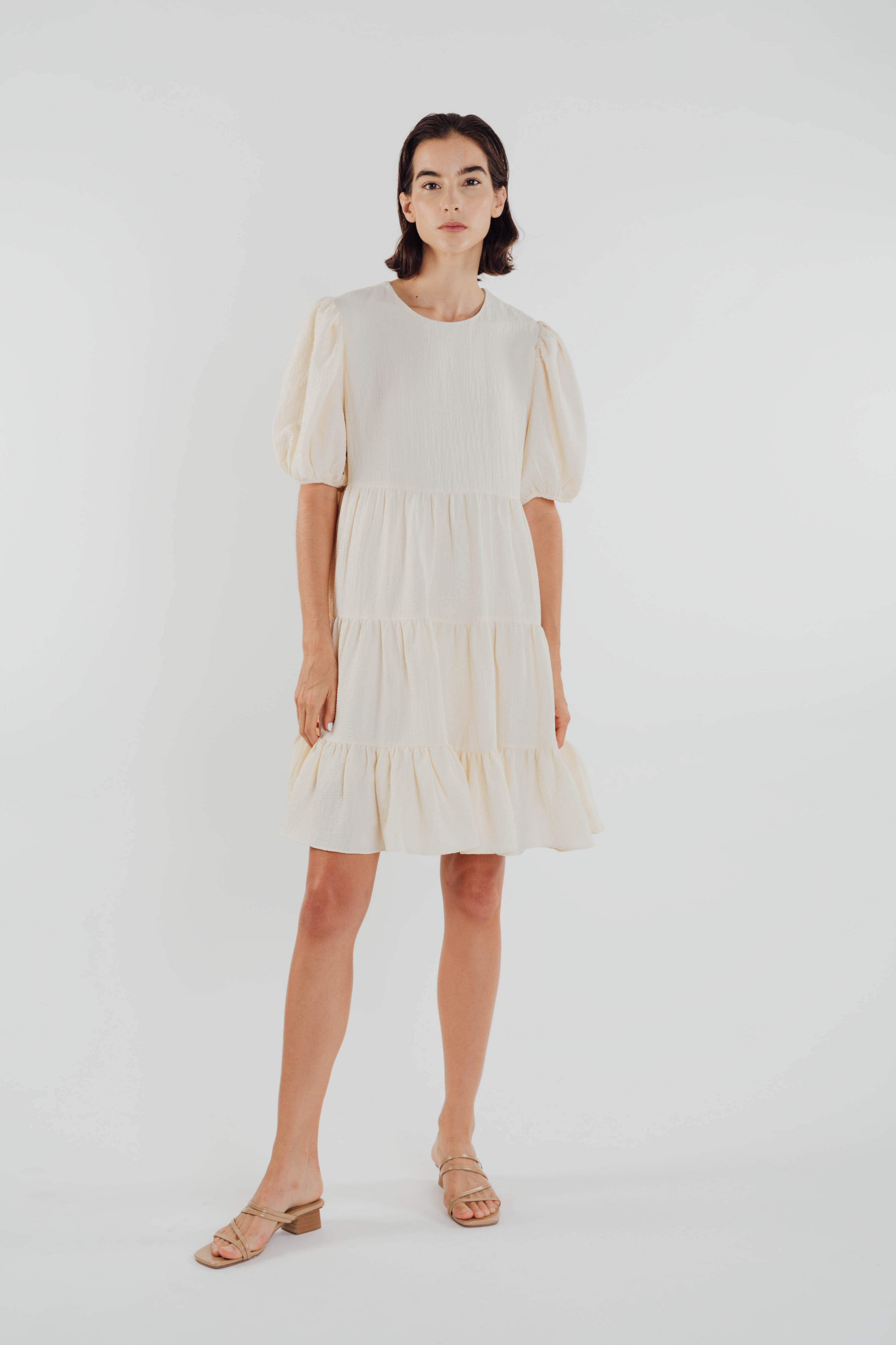 Textured Mini Dress in Oatmeal