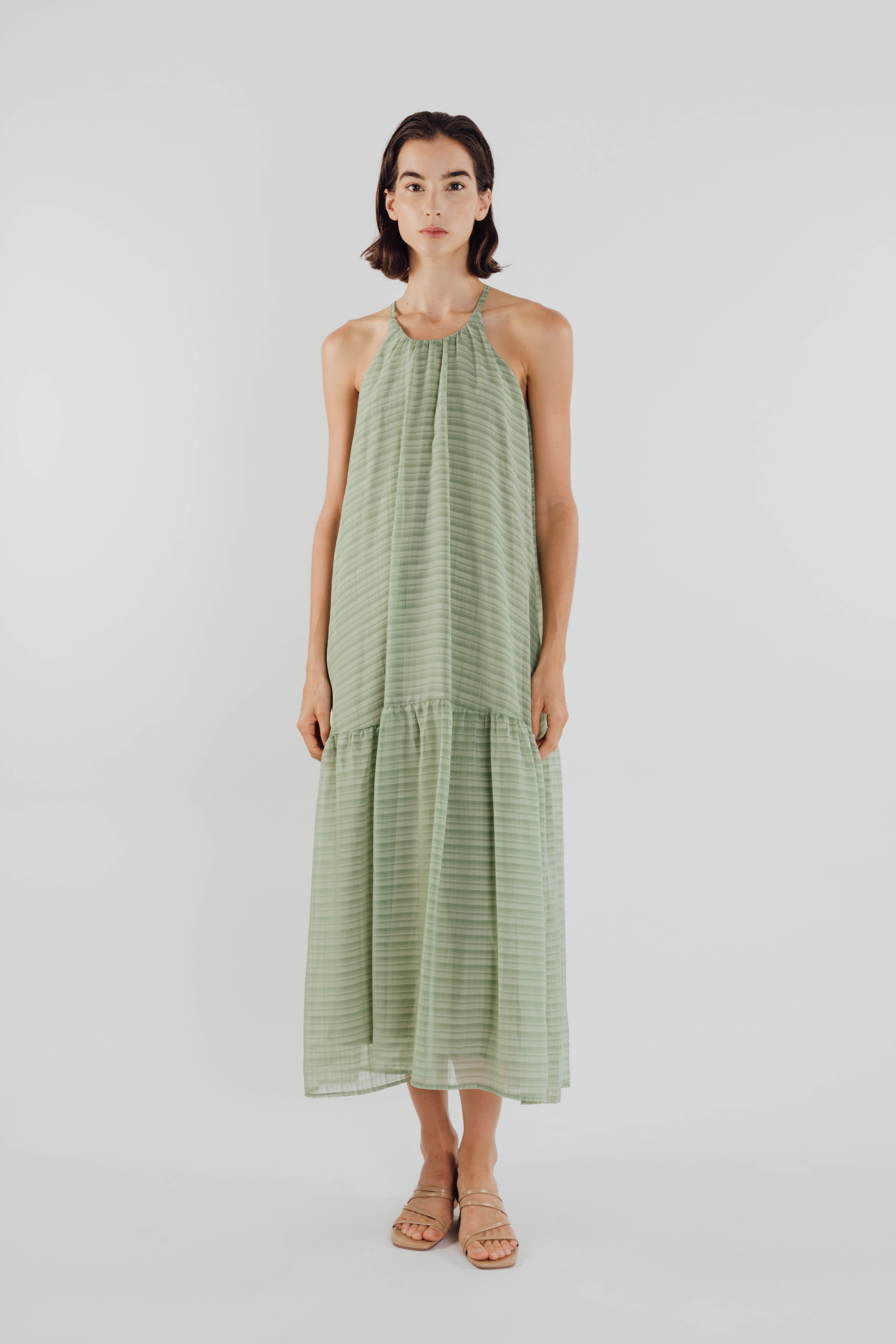Chiffon Tiered Maxi Dress in Sage