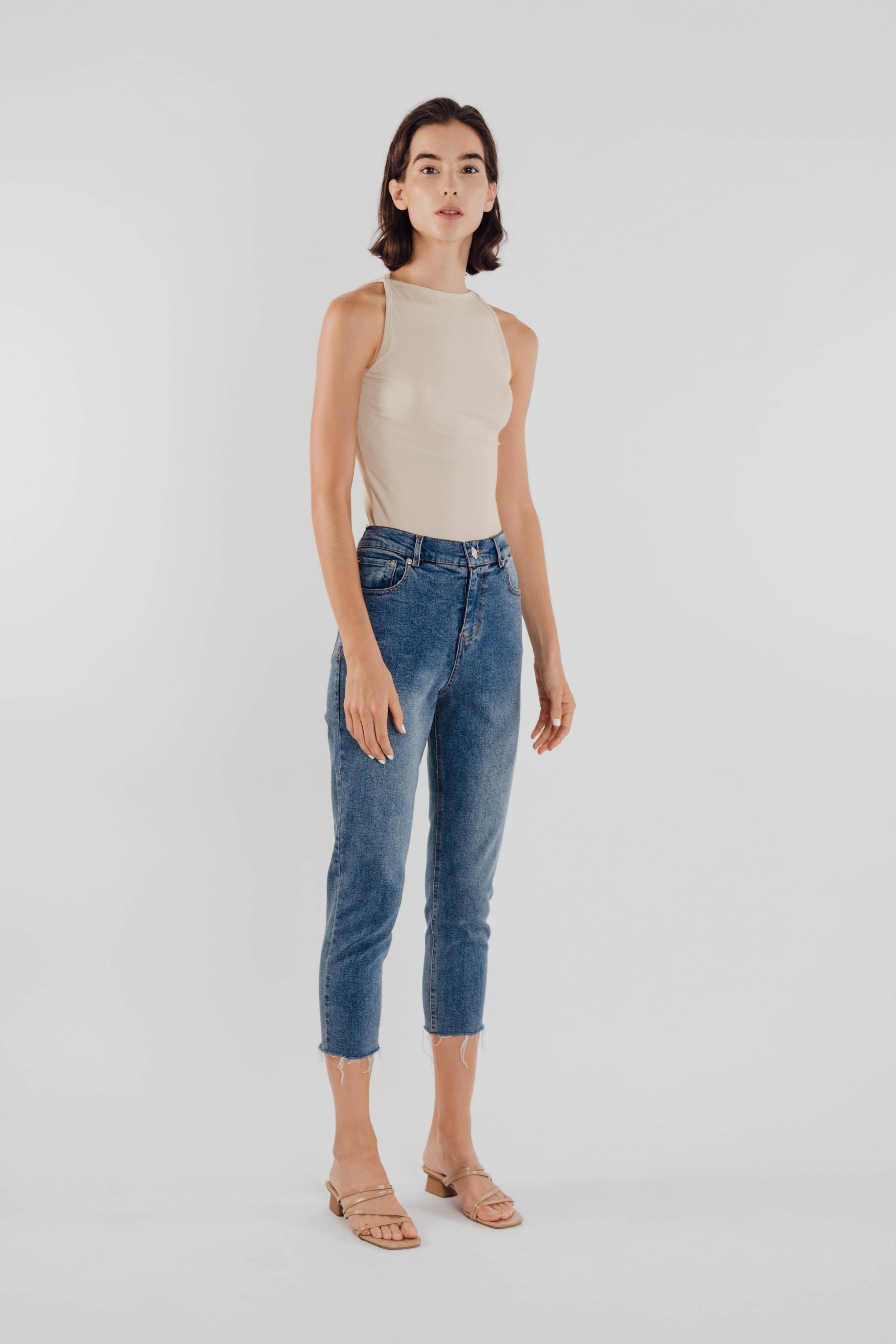 Boat Neck Knit Top in Natural