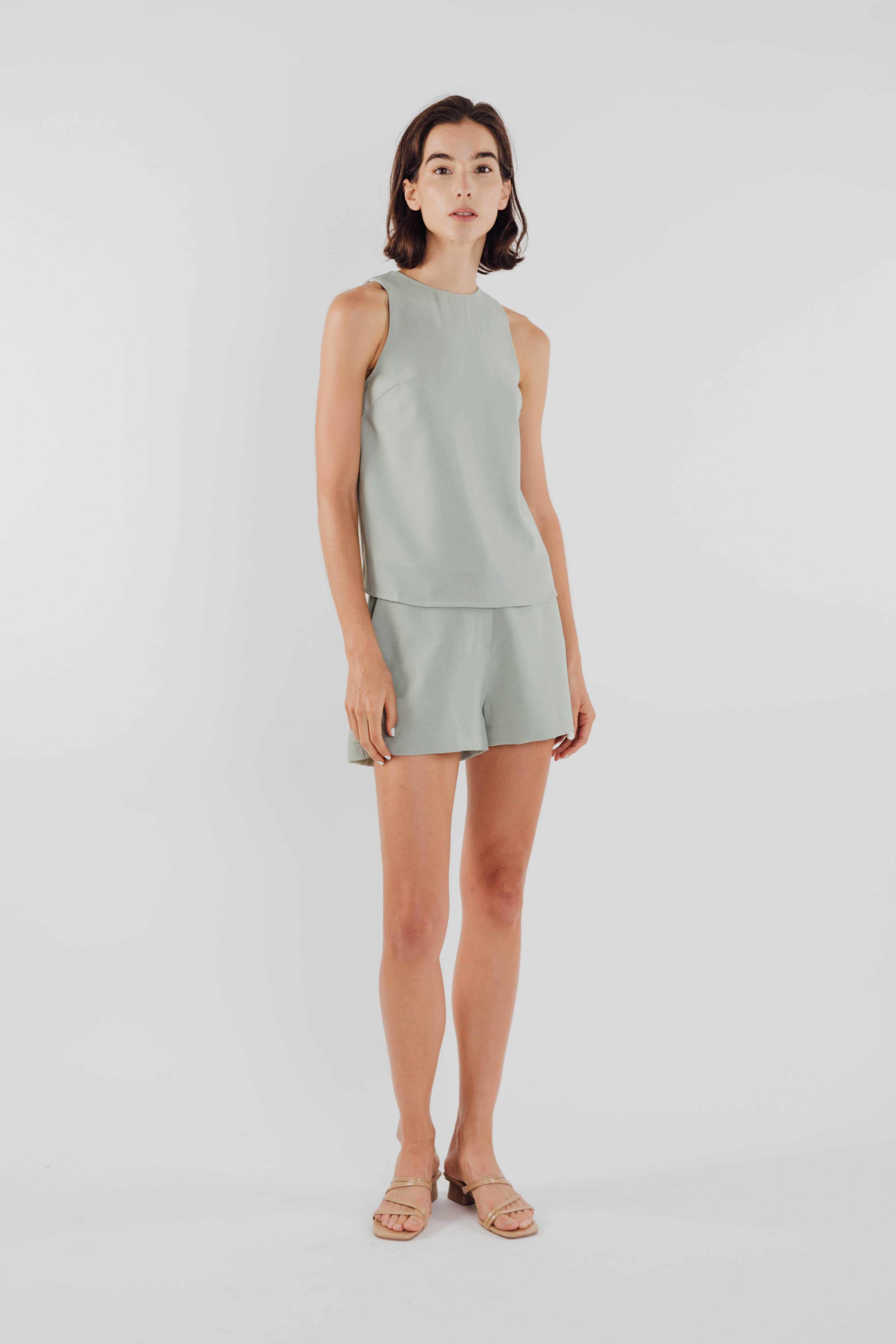 Textured Shift Top in Sage (Sale)