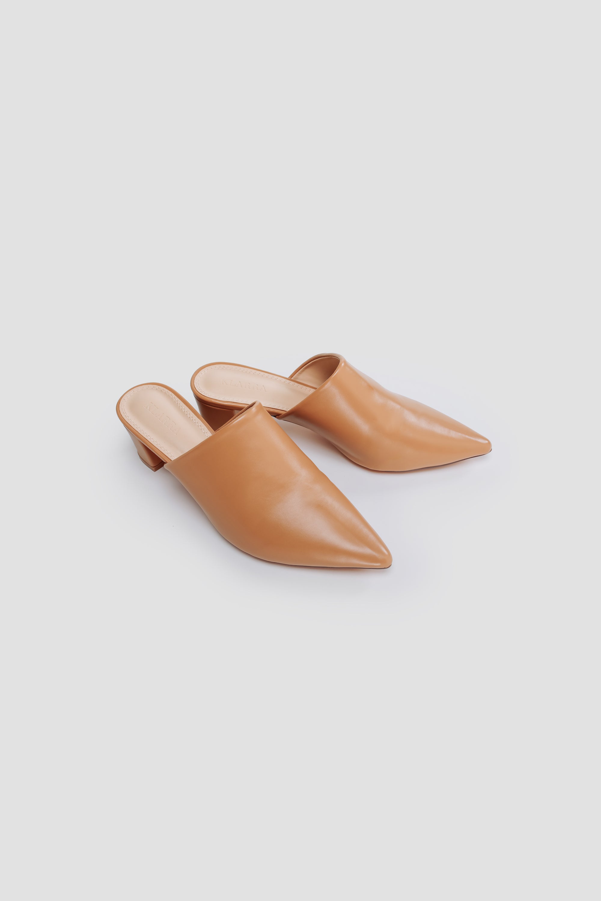 Pointed Toe Mules In Nude