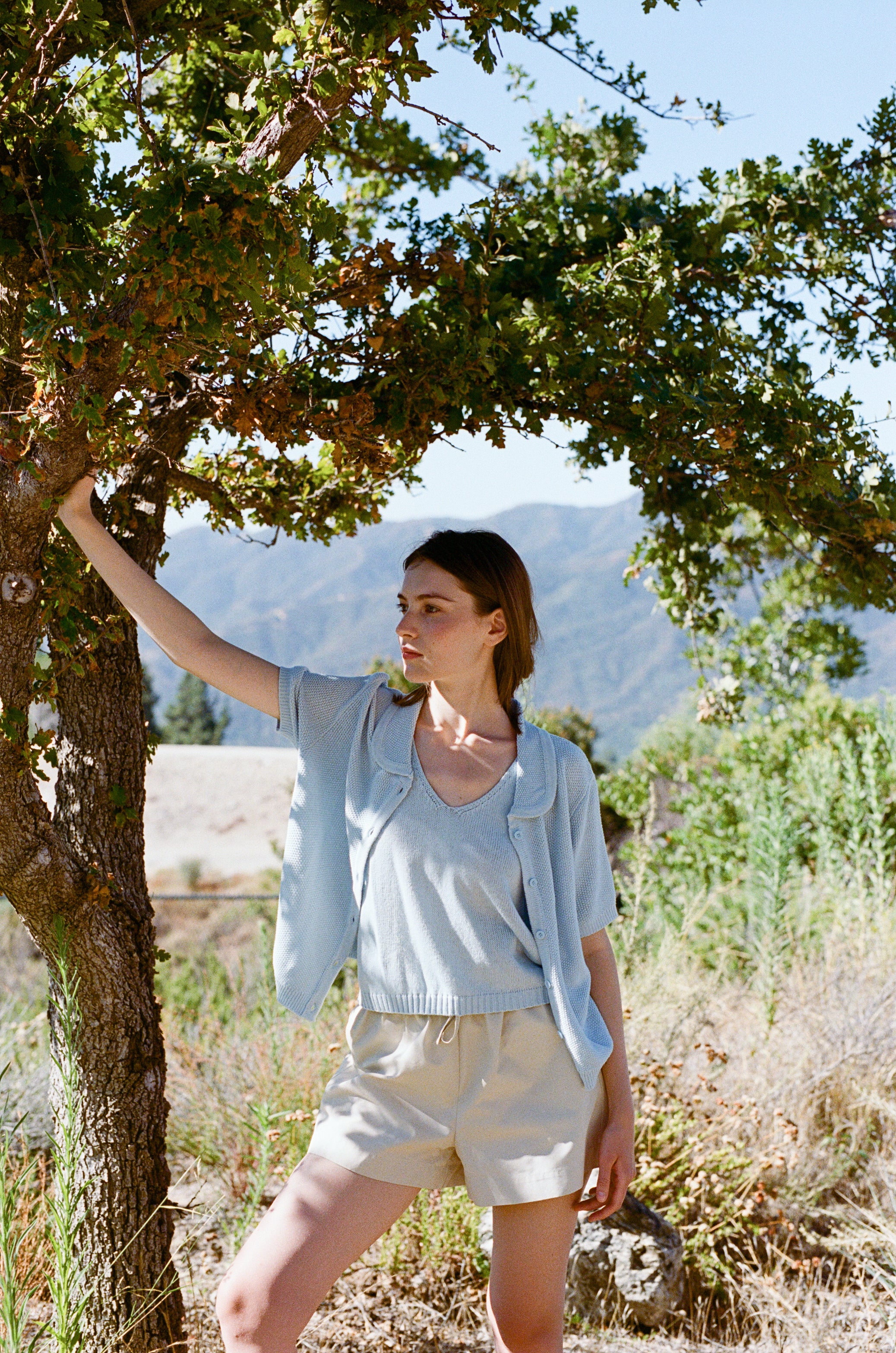 Gathered Waist Shorts in Natural