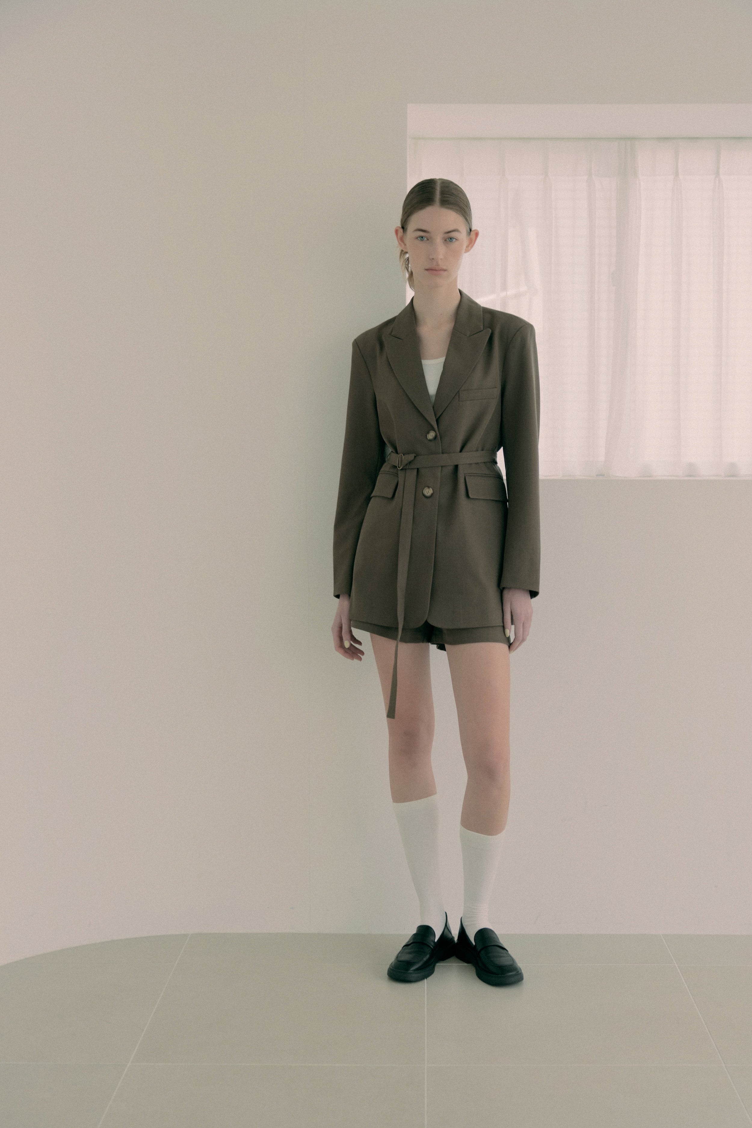 Oversized Blazer in Heather Brown