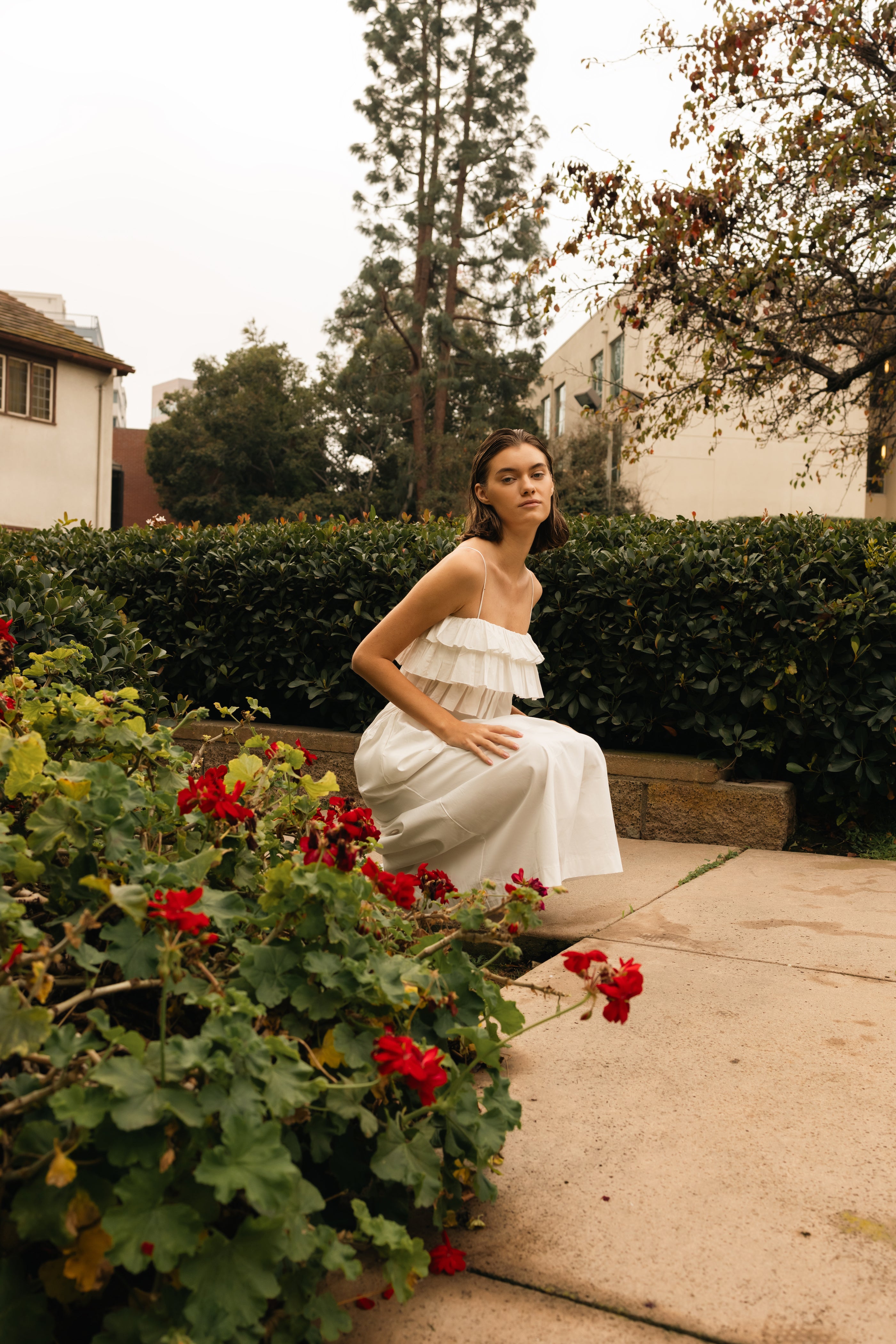 Tiered Ruffle Top in White