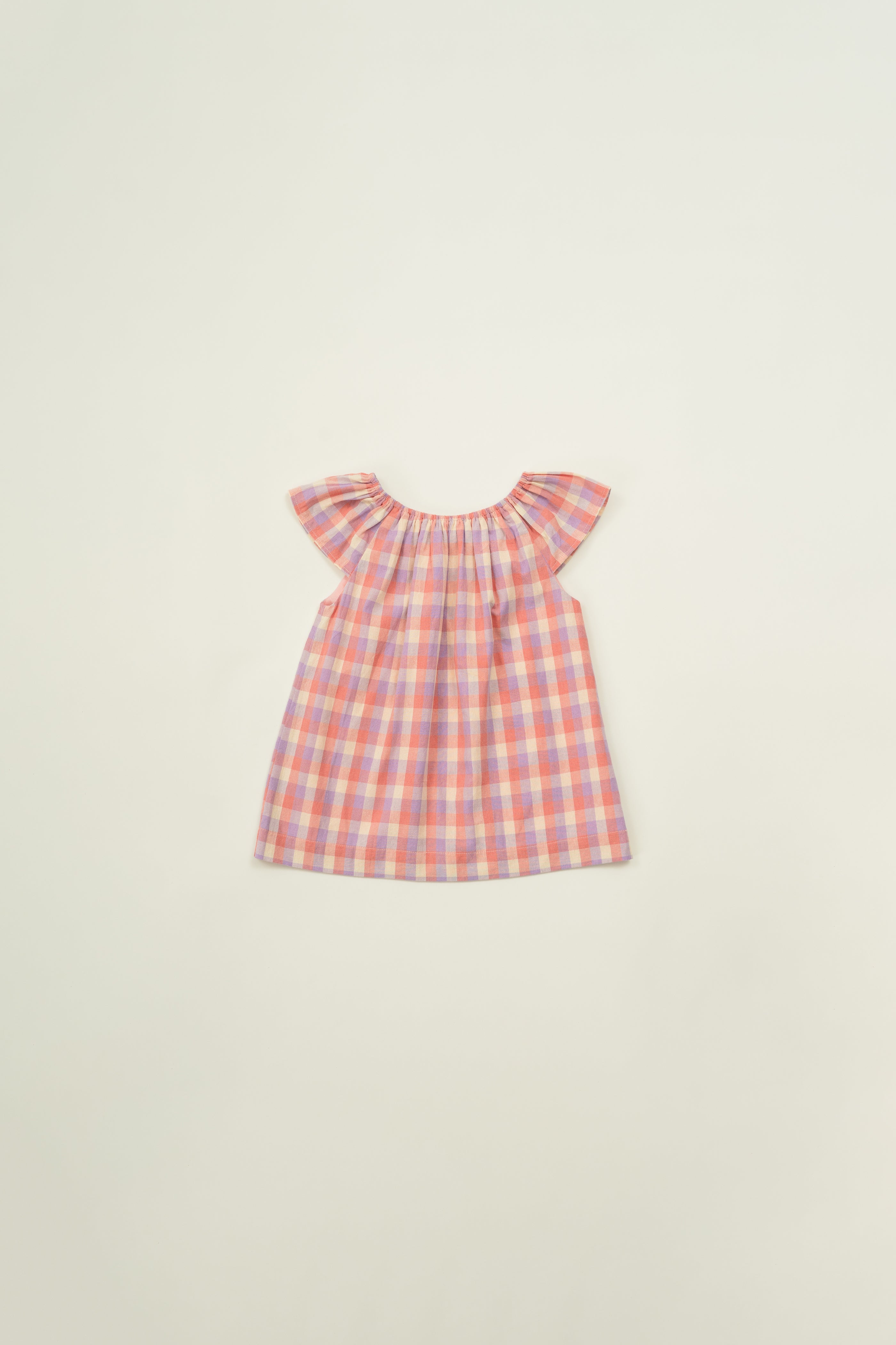 Mini Gathered Neckline Dress in Joie Gingham