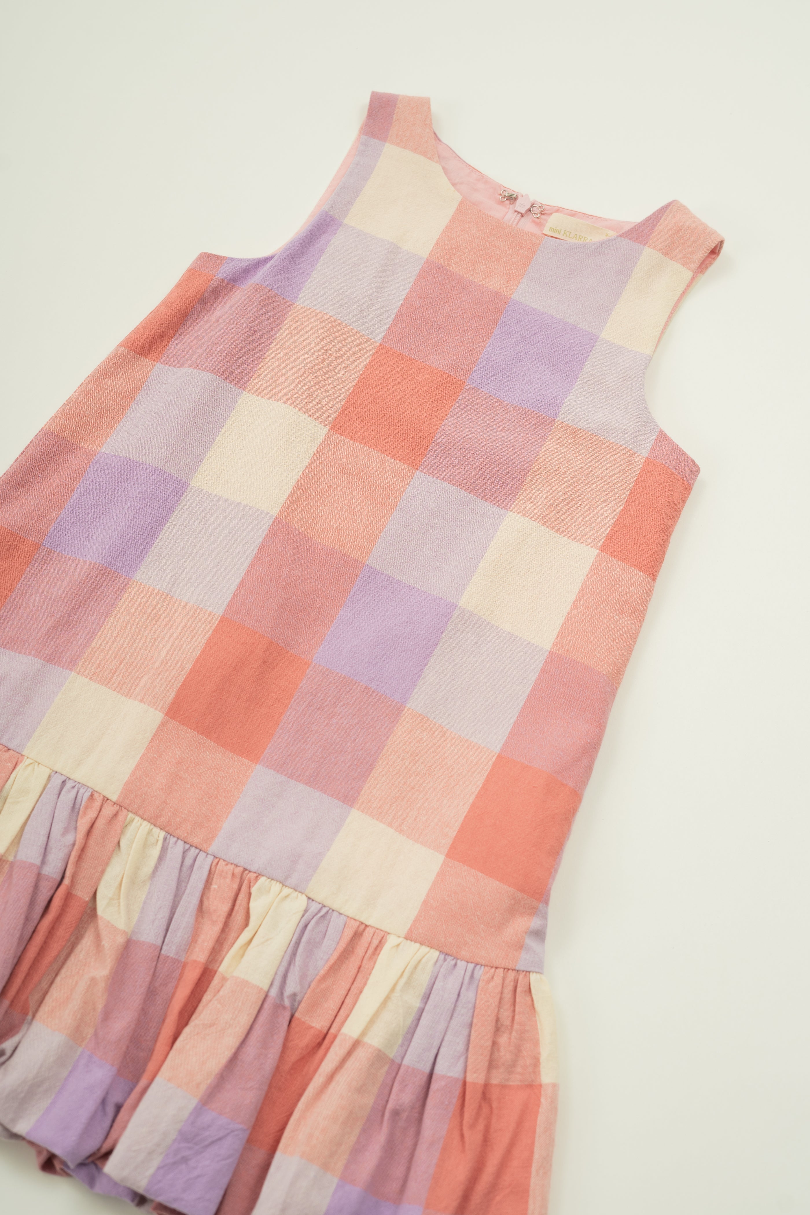 Mini Bubble Hem Dress in Joie Gingham