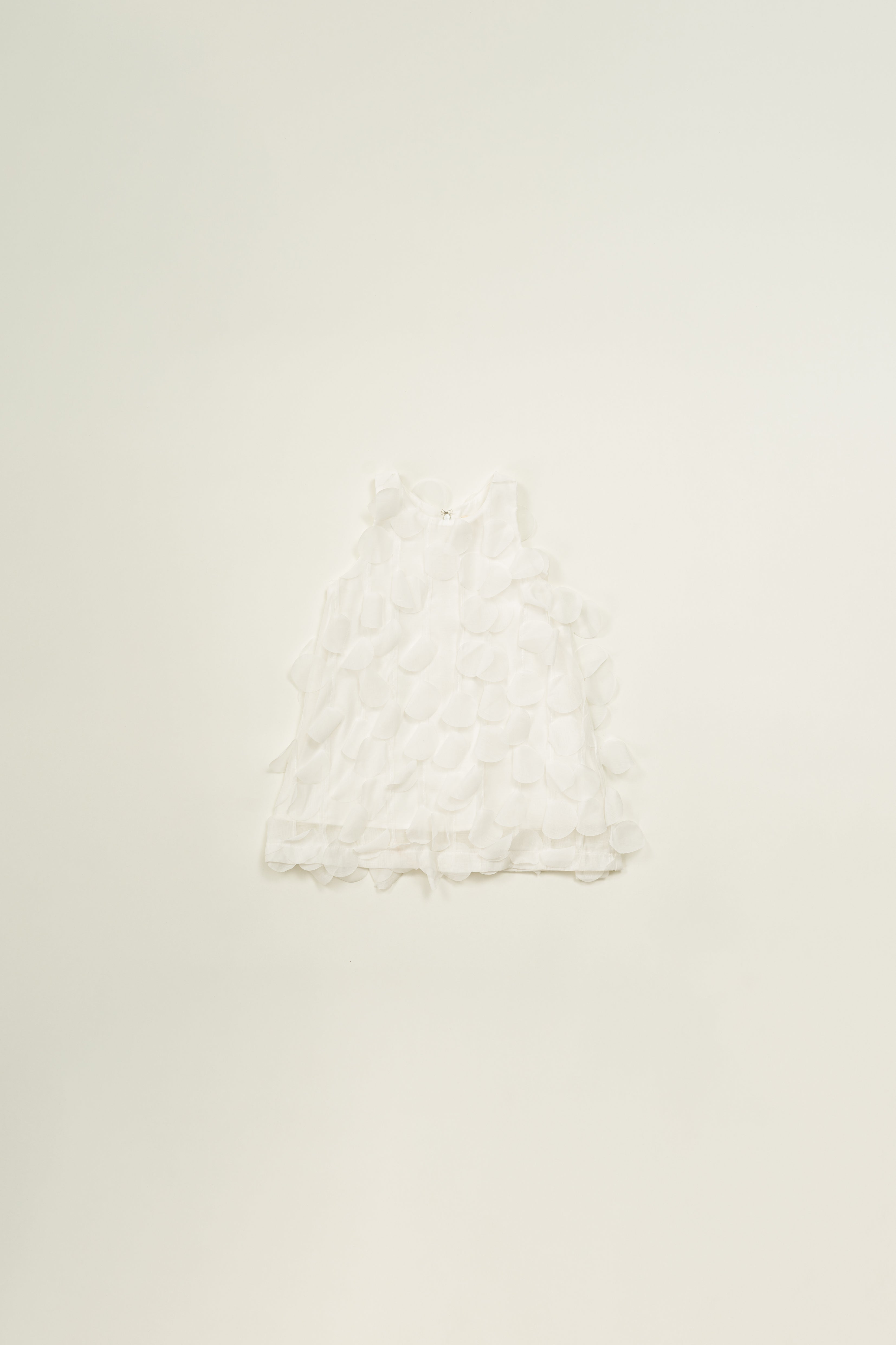 Mini Petal A-Line Dress in White