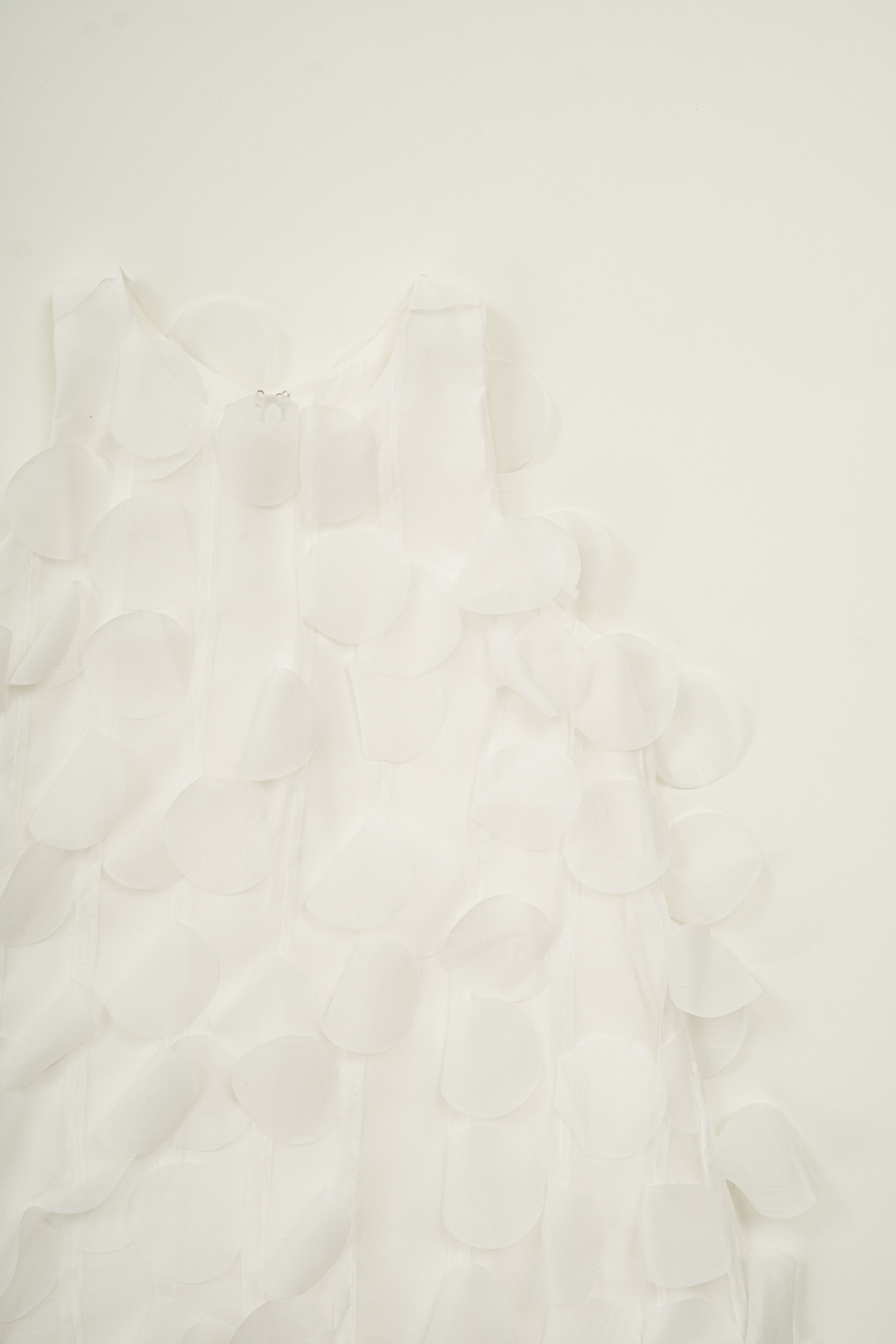 Mini Petal A-Line Dress in White