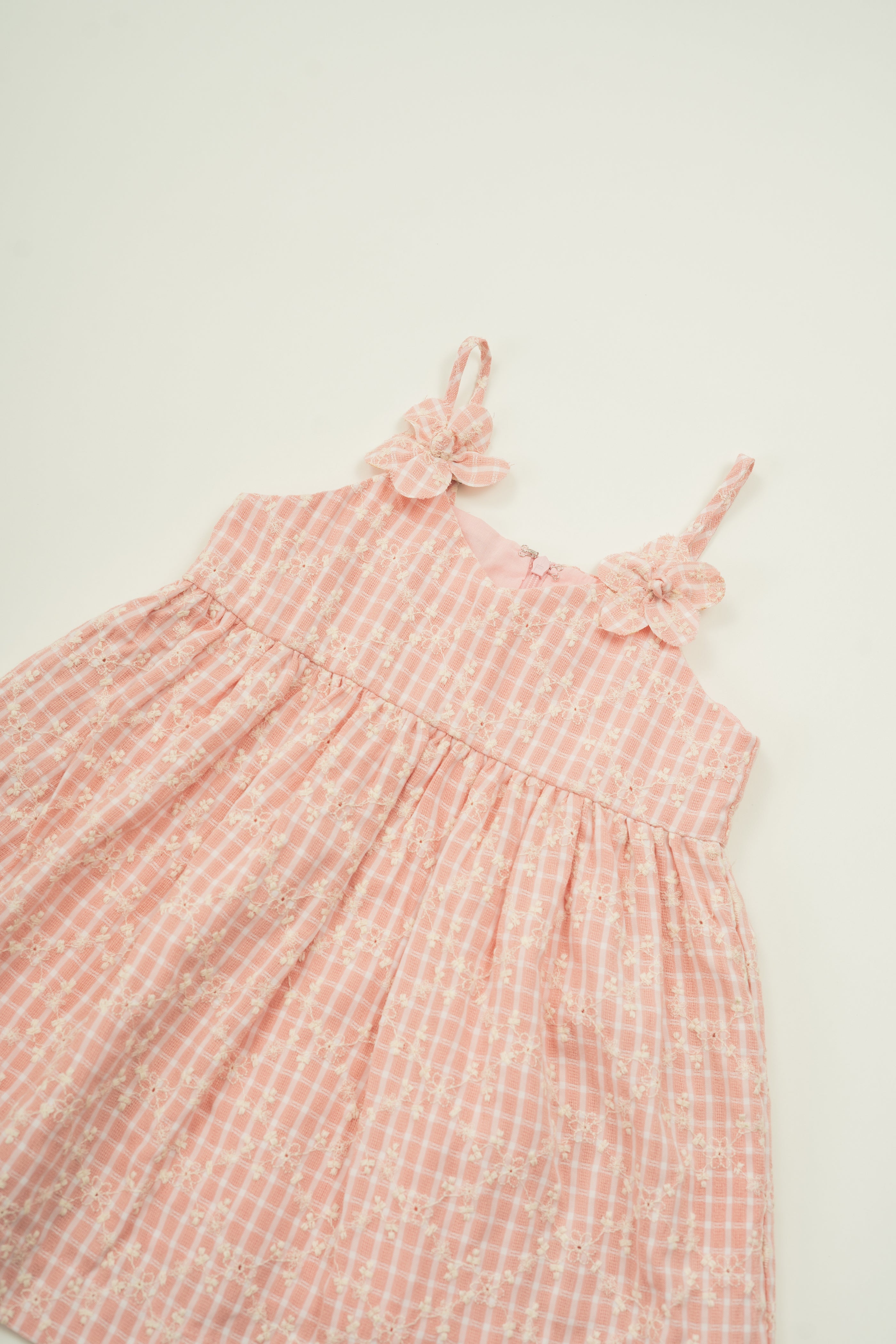 Mini Sleeveless Dress With Detachable Florals in Pink