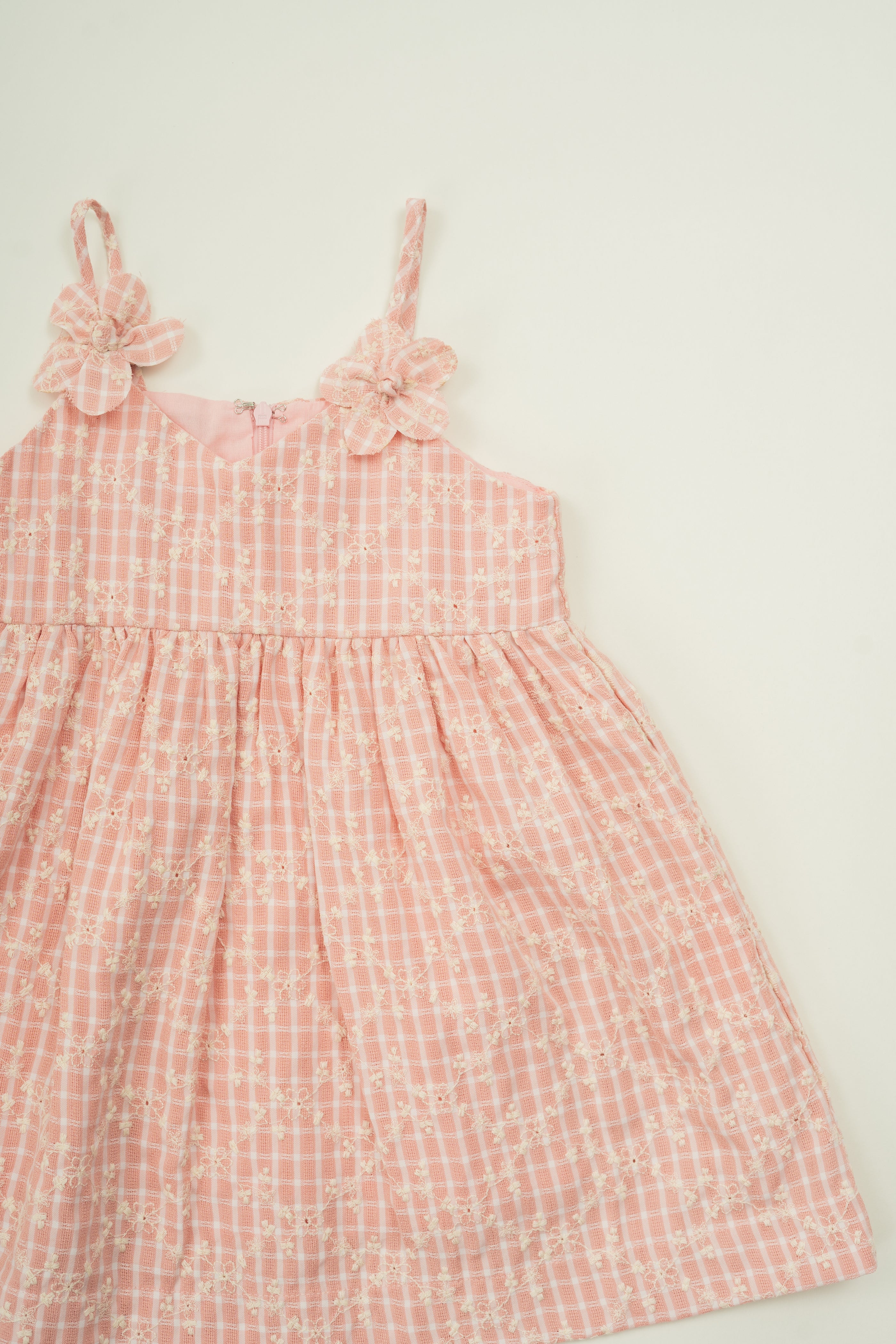 Mini Sleeveless Dress With Detachable Florals in Pink